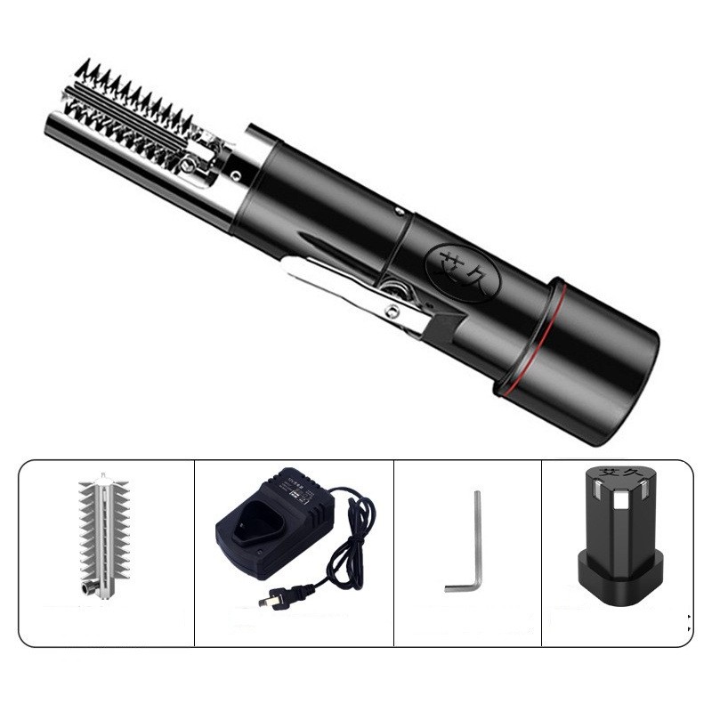 Dispozitiv Electric de Curatare Solzi Peste, Flippy, din Otel Inoxidabil, 28 x 5 cm, Negru