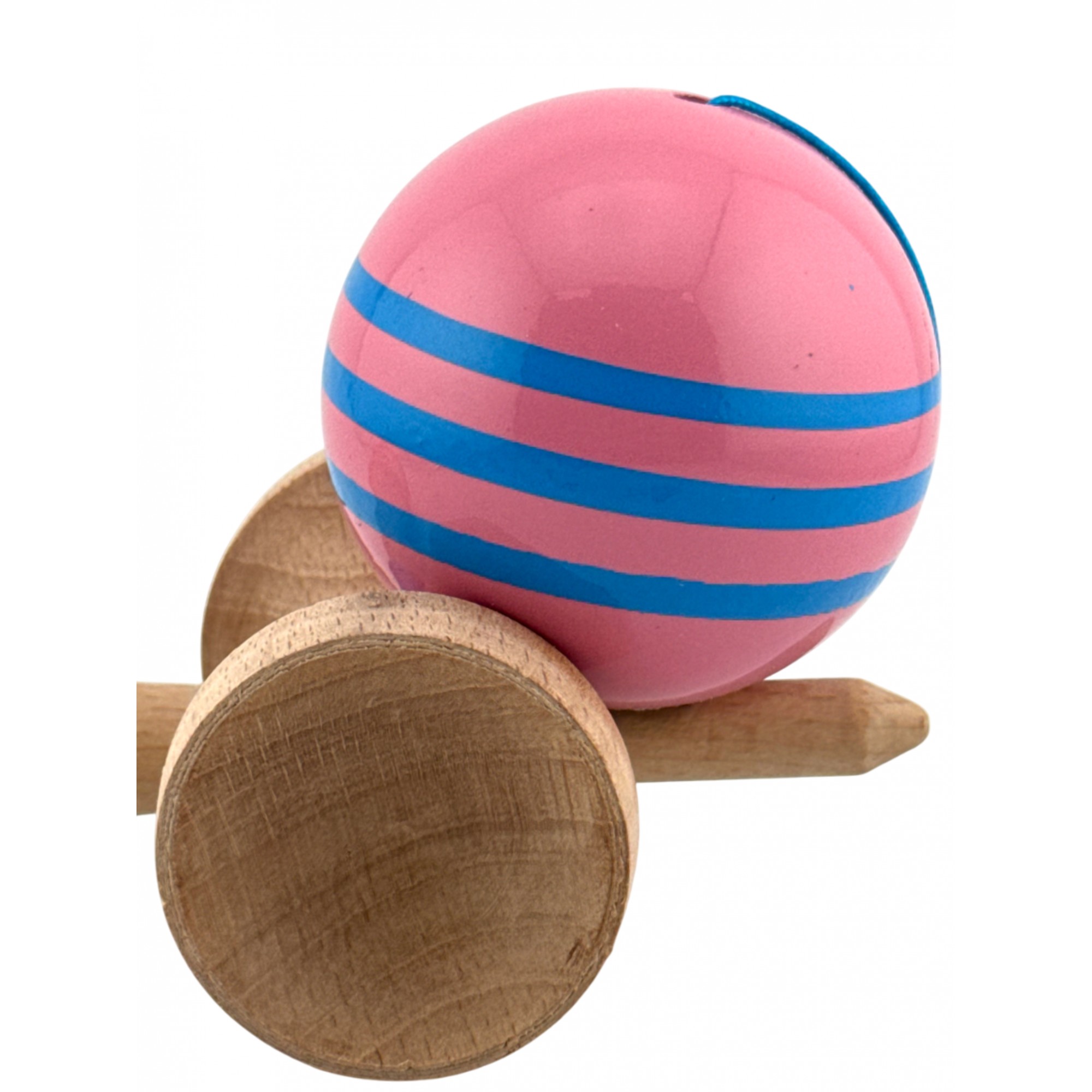 Kendama X Originala, Profesionala, Flippy, Big Cups V2, Super Sticky Legendary Cupe Mari, Rulment Metalic cu Ata 55 cm, Roz/Linii Albastre deschise