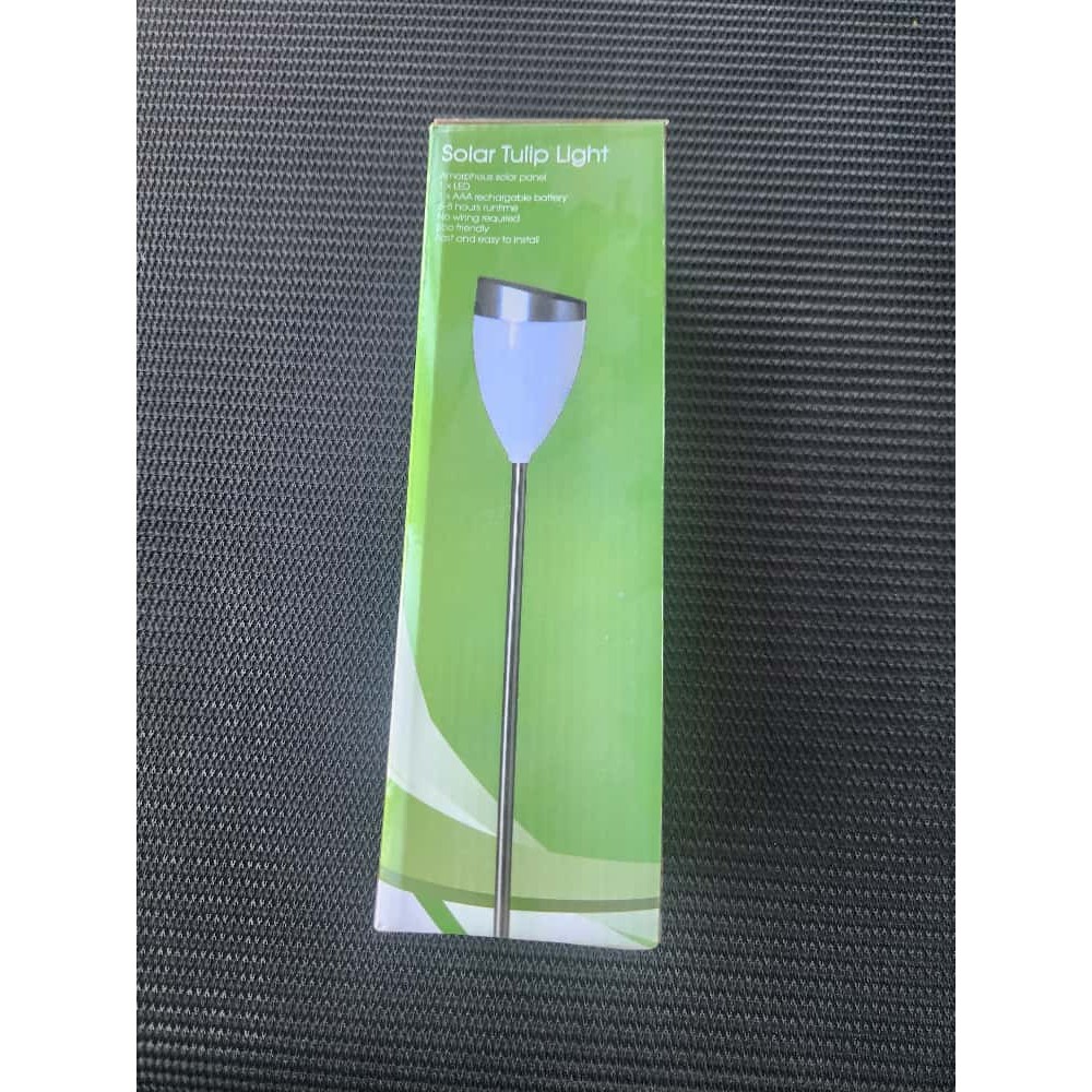 Lampa Solara pentru Gradina, Flippy, Set 2 buc, Tip LED, Model Lalea Tulip Light, Timp de Functionare 6-8 h, Inaltime 62 cm, Rezistenta la Apa, Alb