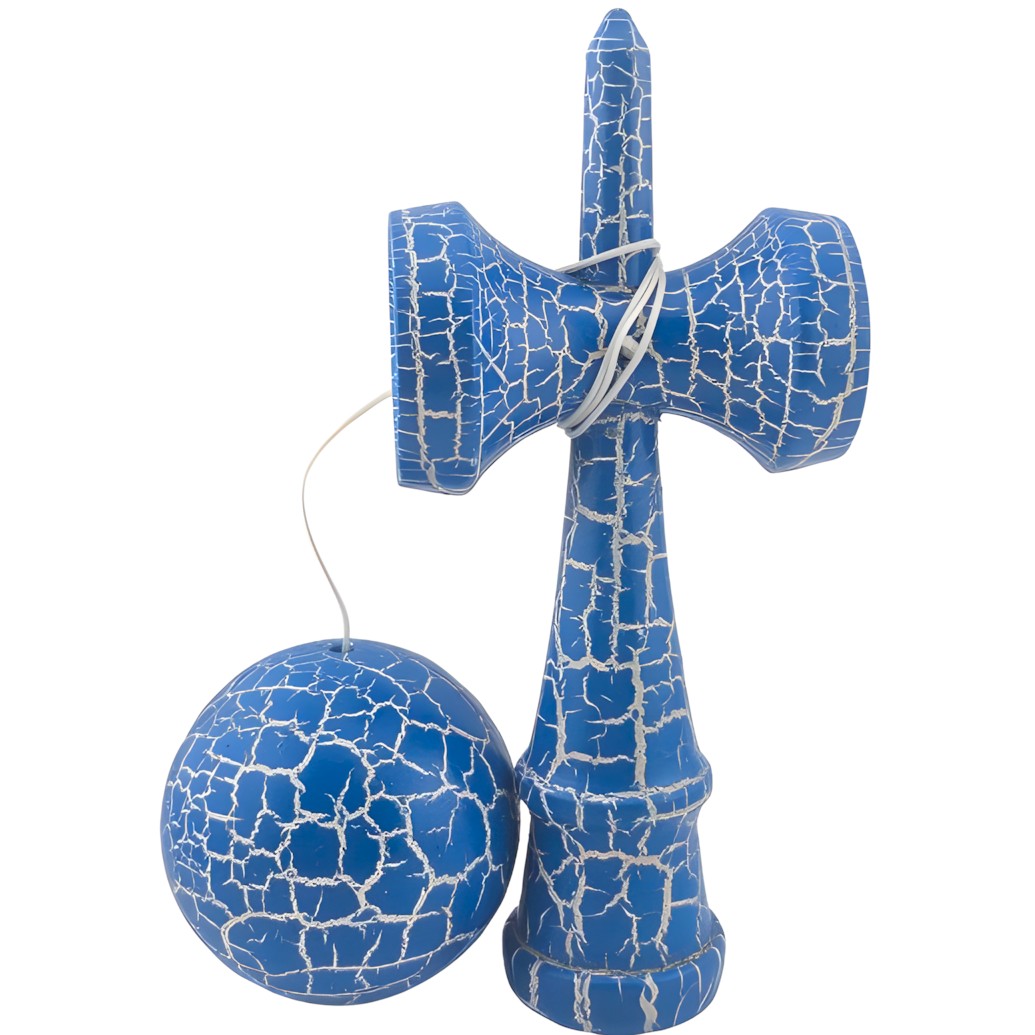 Kendama X Originala, Profesionala, Flippy, Kendama Cracked, din Lemn – 18 cm, Crack Albastru/Alb Kendama X Originala, Profesionala, Flippy, Kendama Cracked, din Lemn – 18 cm, Crack Albastru/Alb