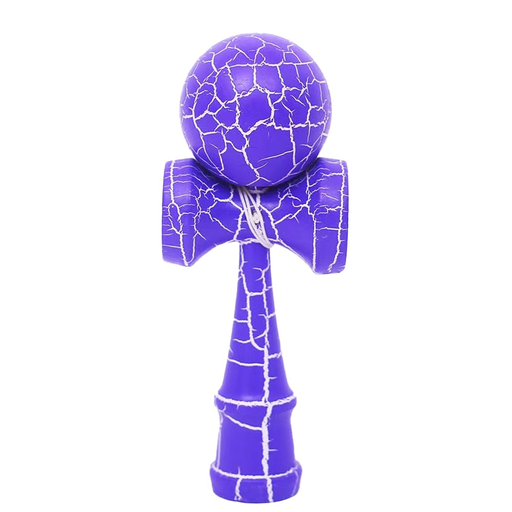 Kendama - Kendama X Originala, Profesionala, Flippy, Kendama Cracked, din Lemn – 18 cm, Crack Mov/Alb