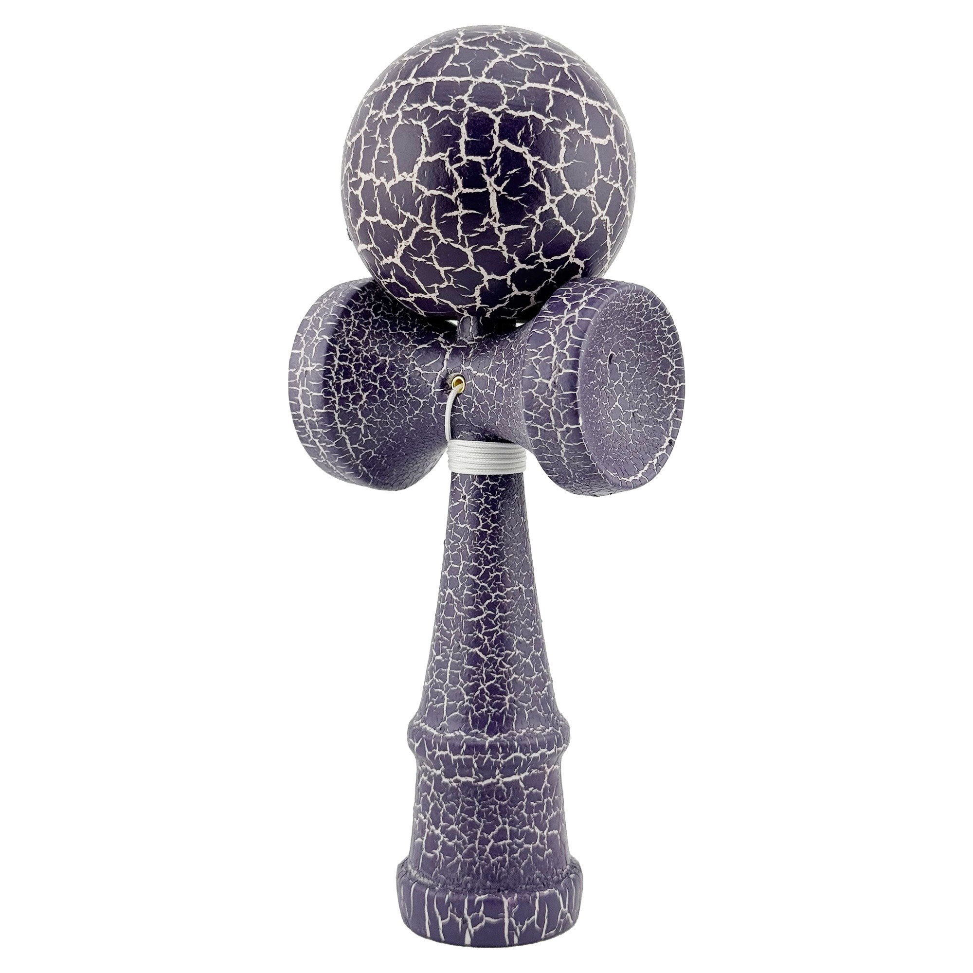 Kendama X Originala, Profesionala, Flippy, Kendama Cracked, din Lemn – 18 cm, Crack Mov/Alb