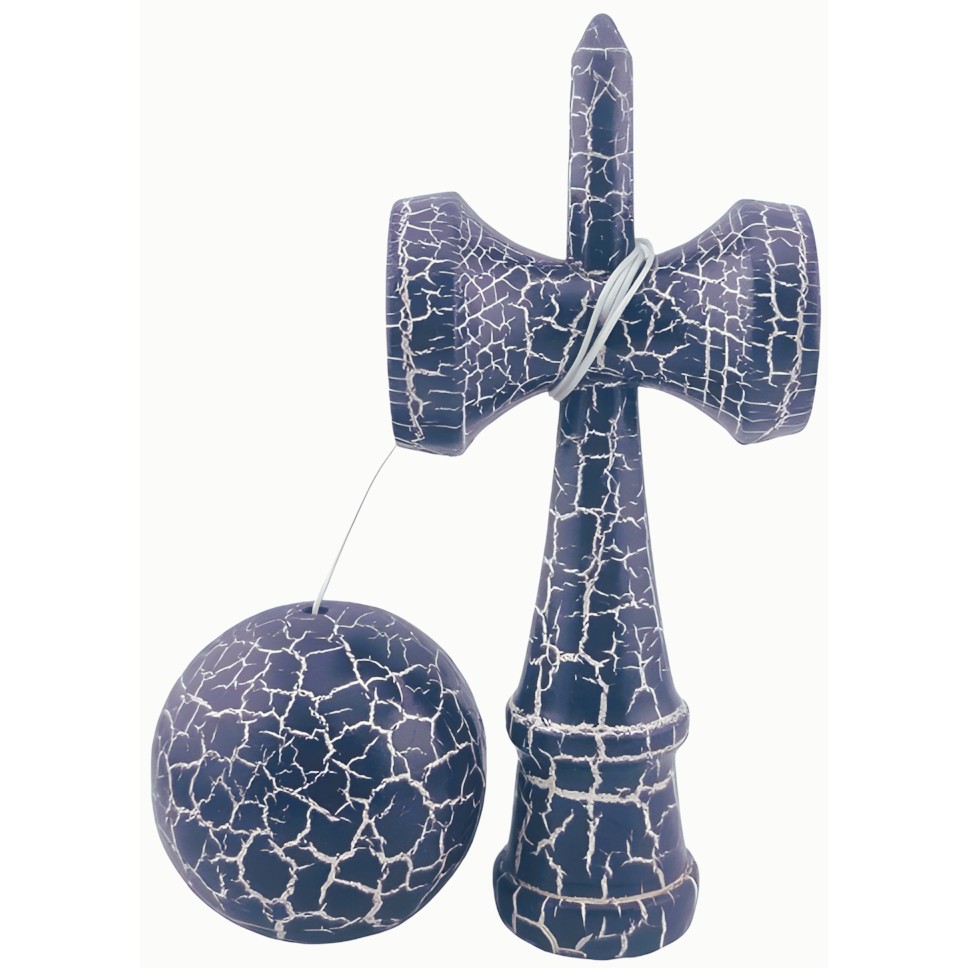 Kendama X Originala, Profesionala, Flippy, Kendama Cracked, din Lemn – 18 cm, Crack Albastru inchis/Gri Kendama X Originala, Profesionala, Flippy, Kendama Cracked, din Lemn – 18 cm, Crack Albastru inchis/Gri