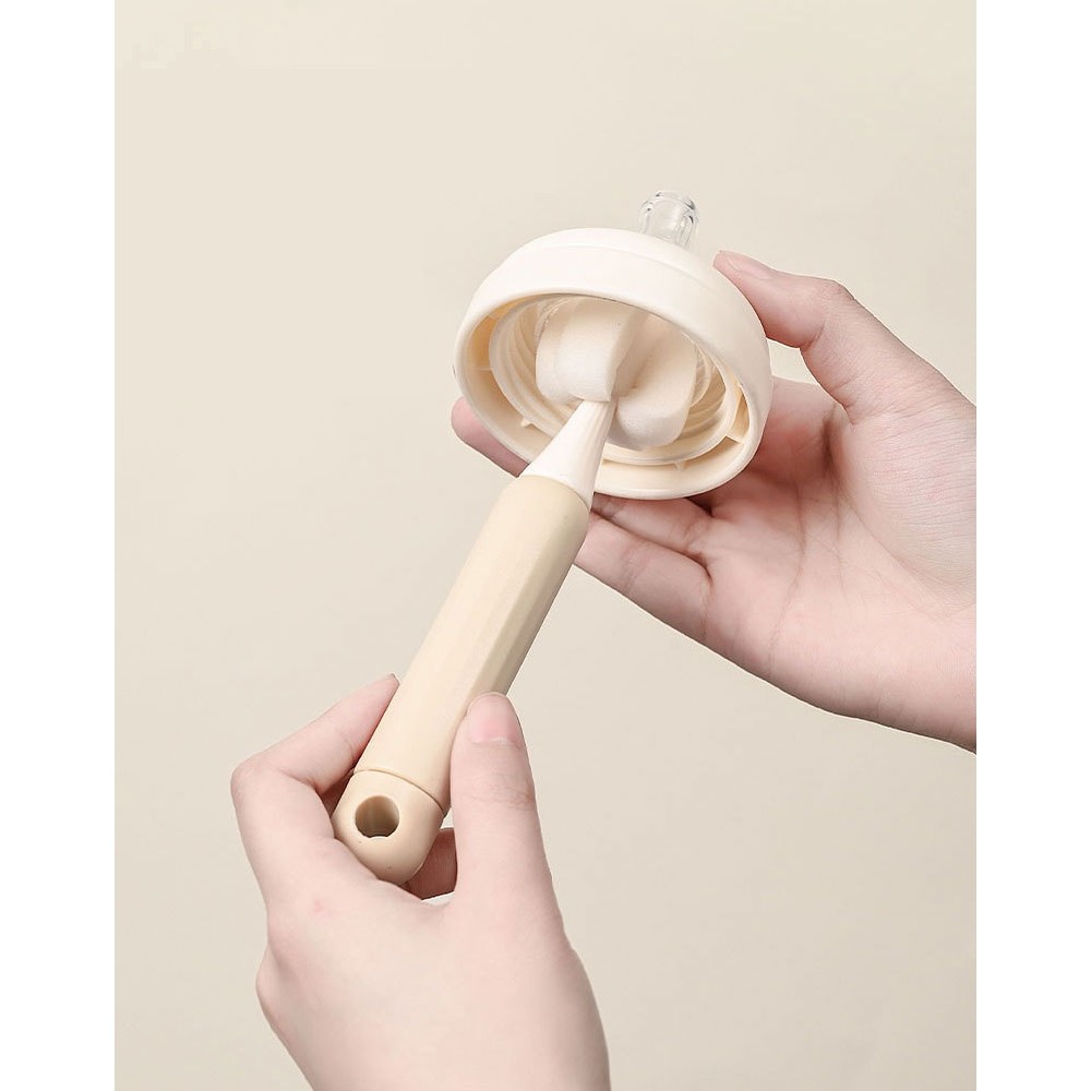 Set 3 Perii de Spalat Biberoane, Flippy, pentru Tetina, Biberon, Pai, Materiale Sigure, fara BPA, Curatare 360°, Roz