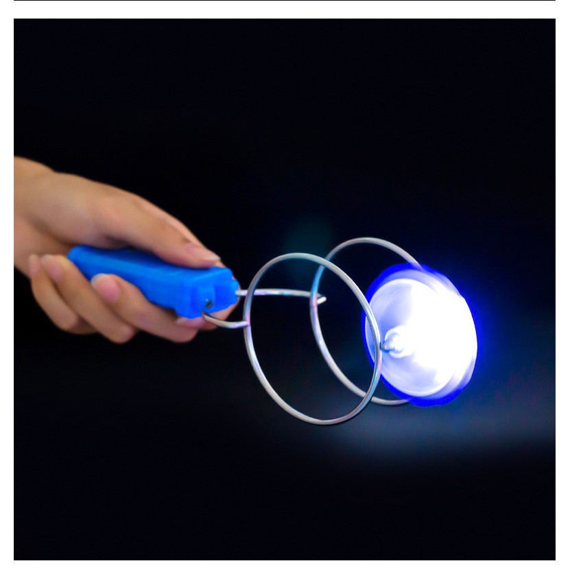 Jucarie Interactiva, Flippy, Titirez Magnetic, cu Led, 19.8 x 5 cm, Albastru