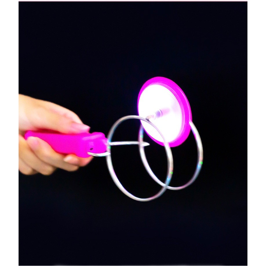 Jucarie Interactiva, Flippy, Titirez Magnetic, cu Led, 19.8 x 5 cm, Roz