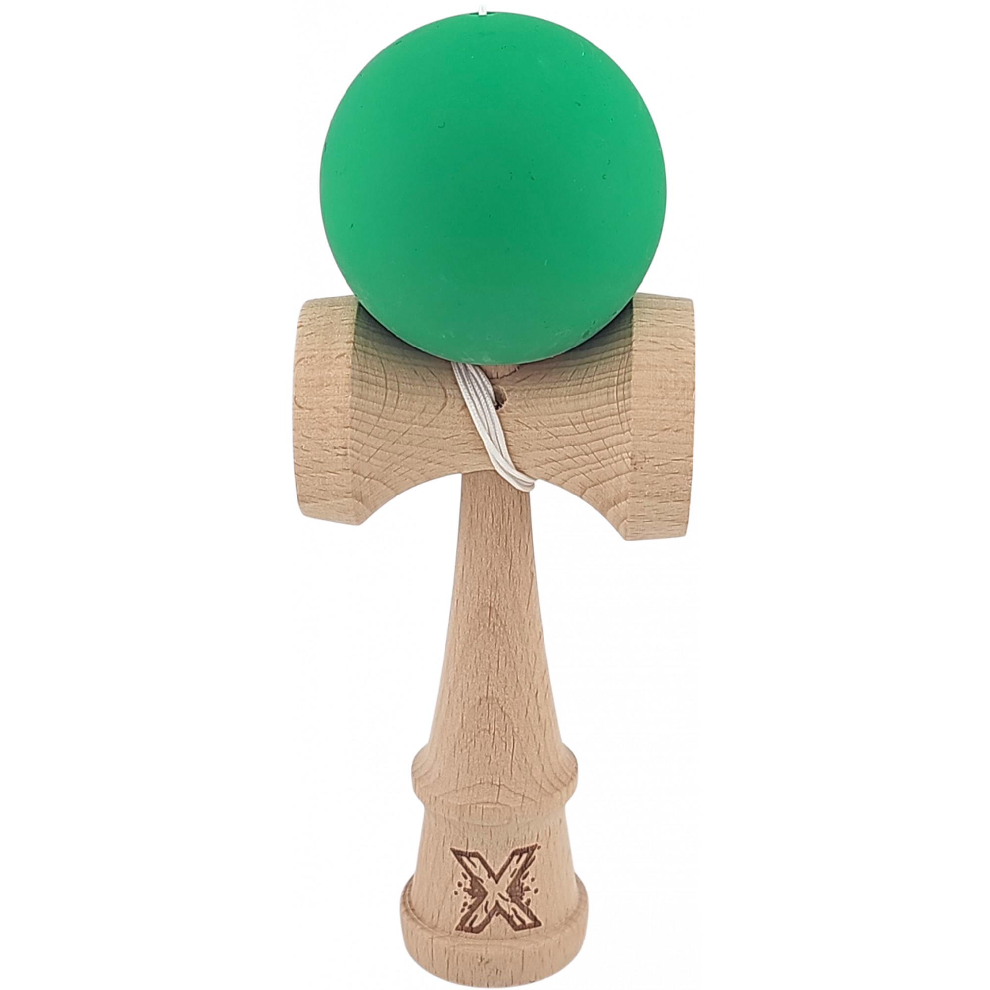 Kendama X Originala, Profesionala,  Flippy, din lemn, Rubber Grip, 18 cm, Verde