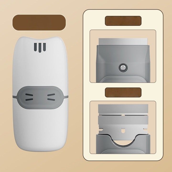 Mini Racleta de Curatare, Flippy, pentru Etichete, Adezivi, din ABS+ Metal, 2 Lame Incluse, Alb/Gri