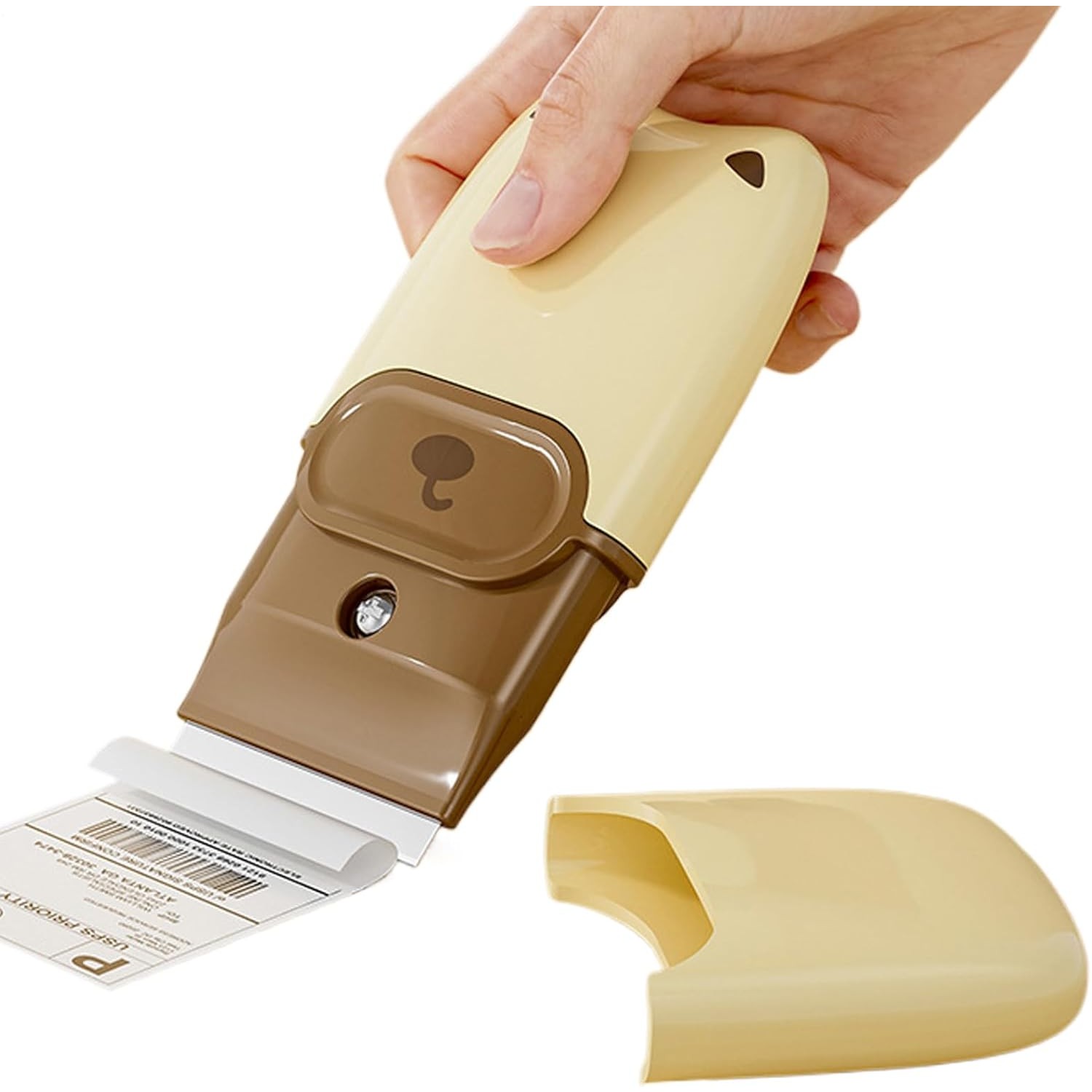 Mini Racleta de Curatare, Flippy, pentru Etichete, Adezivi, din ABS+ Metal, 2 Lame Incluse, Roz