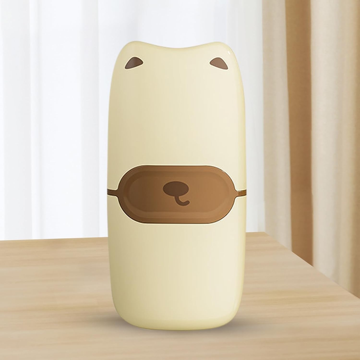 Mini Racleta de Curatare, Flippy, pentru Etichete, Adezivi, din ABS+ Metal, 2 Lame Incluse, Maro