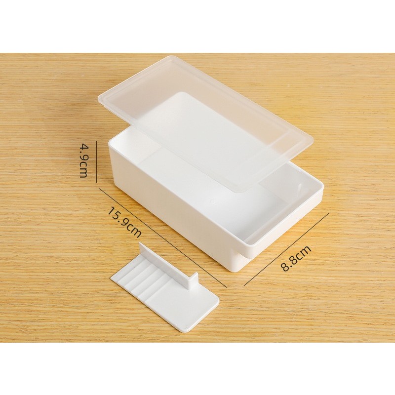 Cutie de Unt, Flippy, cu Capac, Multifunctionala, cu Spatula Portionare, 15.9  x 8.8 x 4.9 cm, Alb