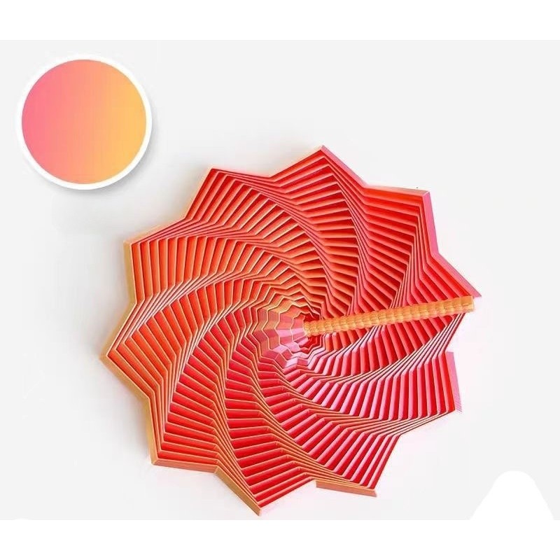 Jucarie Decompresie, Flippy, Model Stea 3D, DuoChrome, Maner Spirala, Turn Magic Geometric, Multiple Forme, Anti-stress, 17 cm, Roz/Auriu