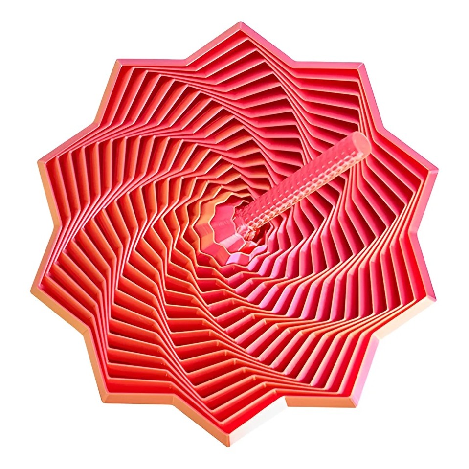 Jucarie Decompresie, Flippy, Model Stea 3D, DuoChrome, Maner Spirala, Turn Magic Geometric, Multiple Forme, Anti-stress, 17 cm, Roz/Auriu