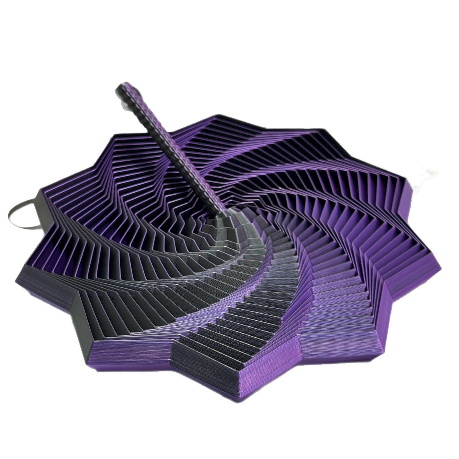 Jucarie Decompresie, Flippy, Model Stea 3D, DuoChrome, Maner Spirala, Turn Magic Geometric, Multiple Forme, Anti-stress, 17 cm, Negru/Violet