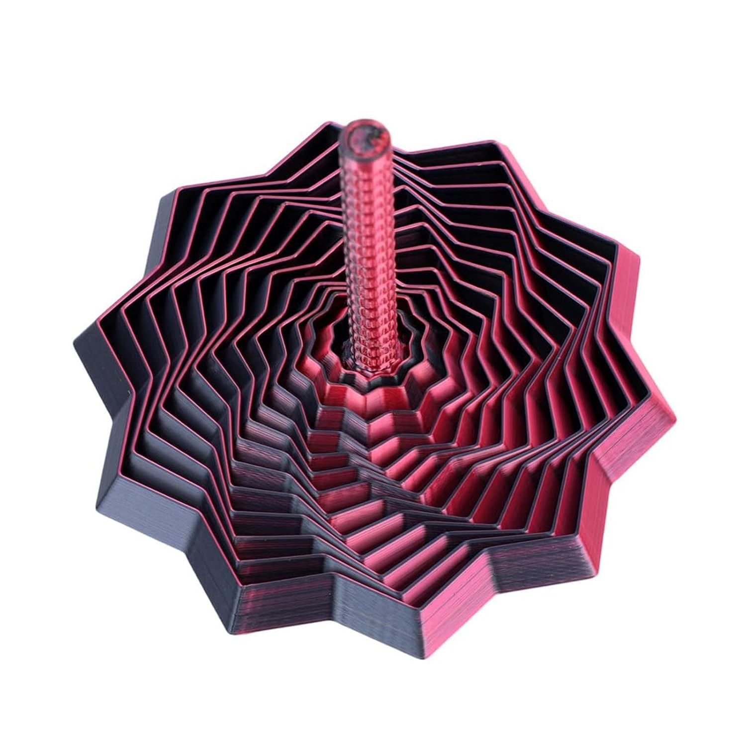 Jucarie Decompresie, Flippy, Model Stea 3D, DuoChrome, Maner Spirala, Turn Magic Geometric, Multiple Forme, Anti-stress, 11 cm, Negru/Rosu