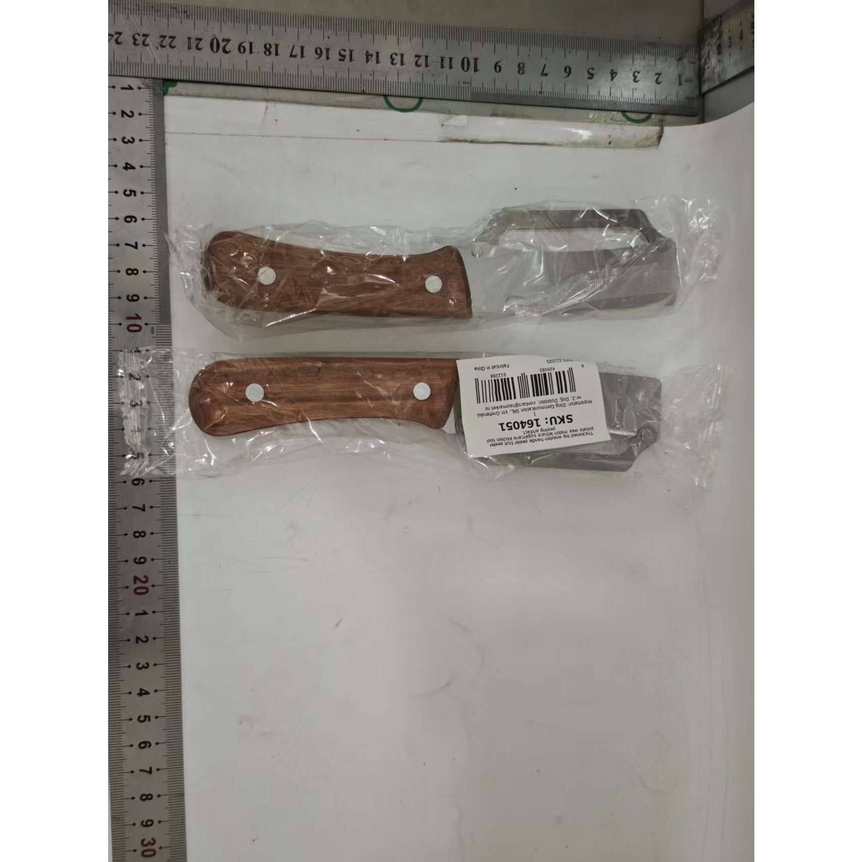 Curatator de Fructe/Legume, Flippy, 2in1, Desfacator de Sticle, Multifunctional, Maner de Lemn, Maro