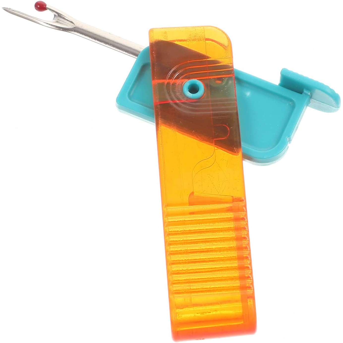 Dispozitiv pentru Descusut, Flippy, Taietor de Etichete, 1.7 x 7 cm, Pliabil, din Plastic, Albastru/Portocaliu