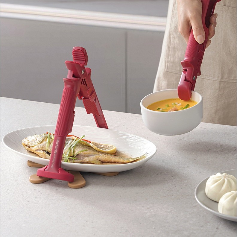 Cleste Anti-Oparire, Flippy, Rezistent la Temperaturi Ridicate, 24 x 6.5 cm, Rosu