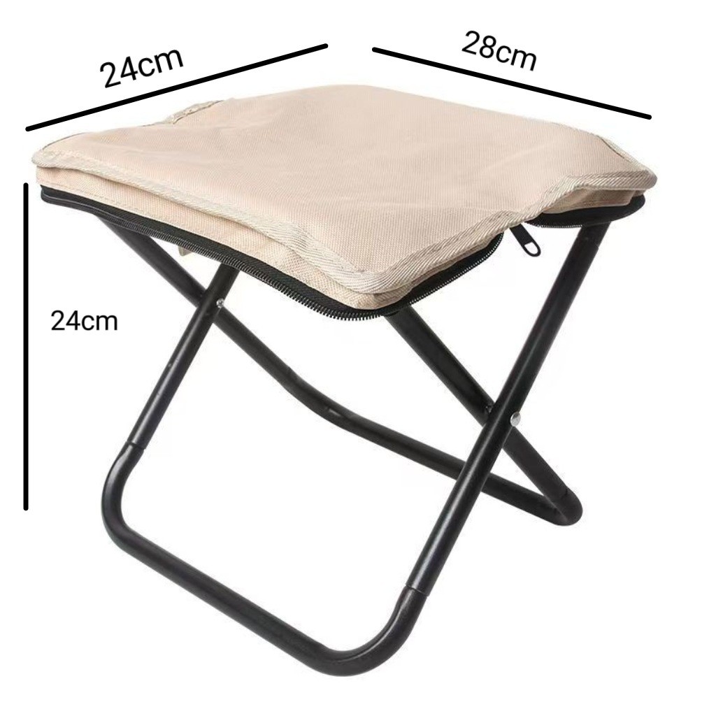 Scaun Pliabil pentru Adulti, Flippy, pentru Camping, pescuit, Negru-Bej