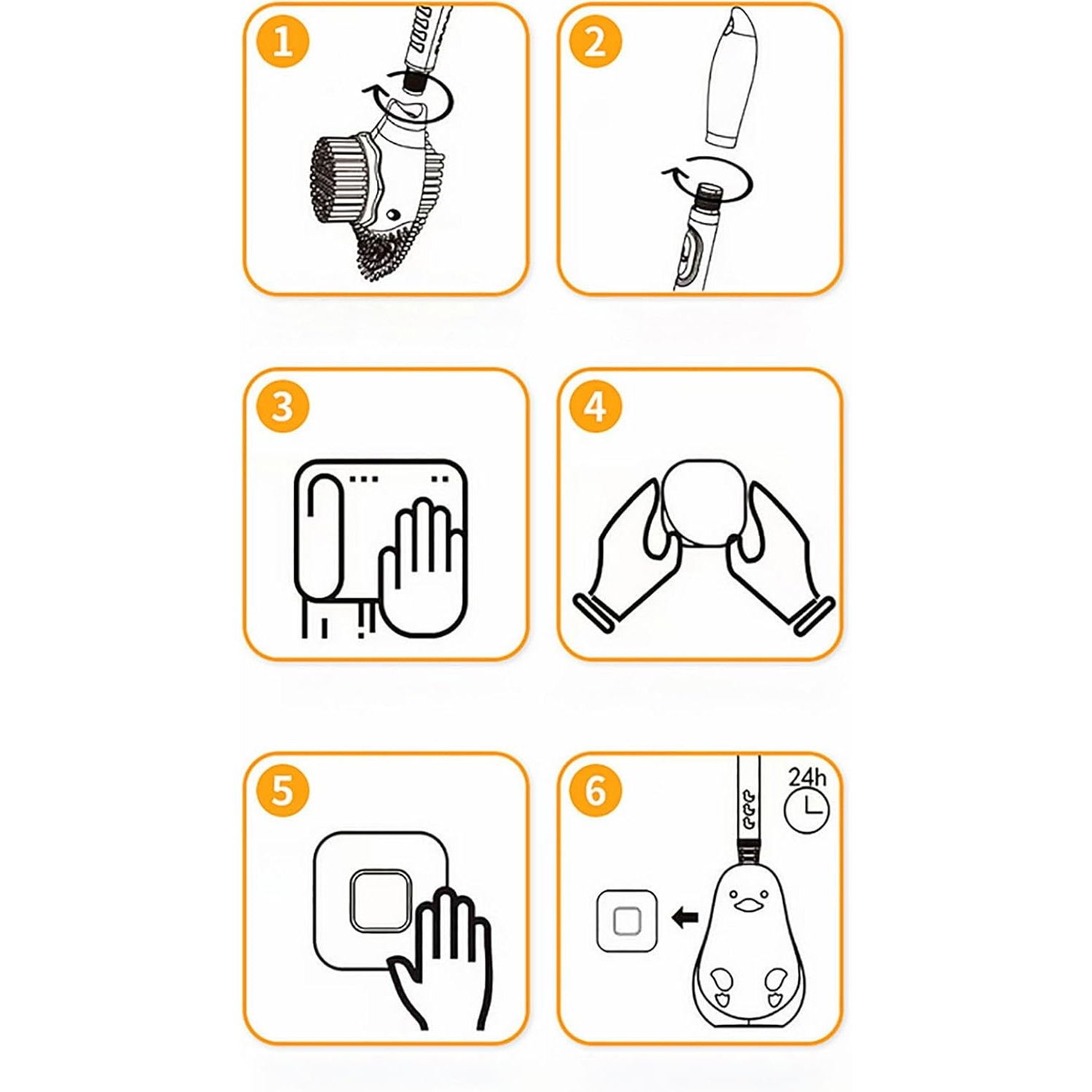 Perie de Toaleta, Flippy, cu Suport de Perete, Recipient Detergent, 2 Tipuri de Perii, Model Rata, Albastru