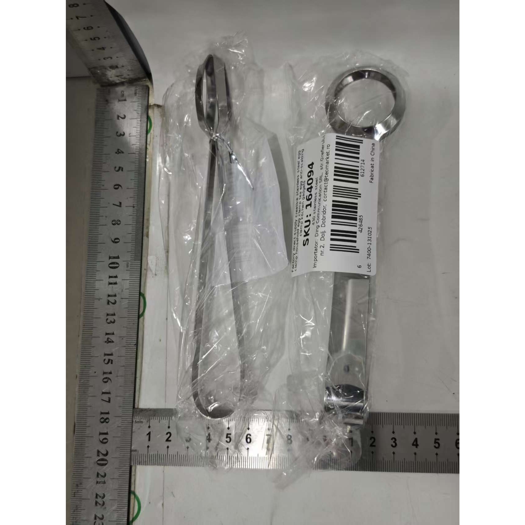 Cleste de Bucatarie, Flippy, Multifunctional, pentru Oua/Alimente/Salata, din Otel Inoxidabil, Gri