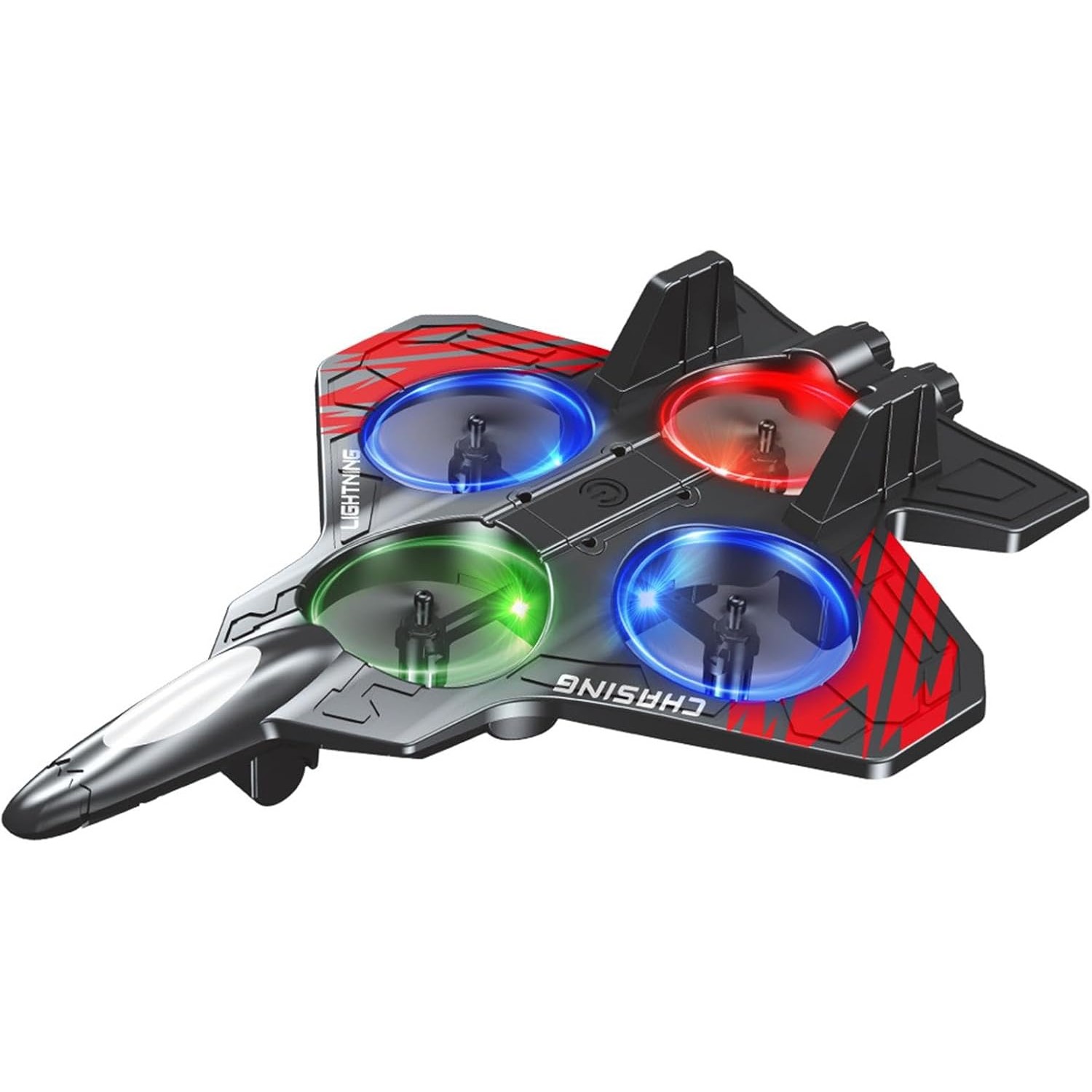 Jucarie Interactiva, Flippy, Aeronava de Lupta, din EVA, cu Telecomanda, Incarcare USB, +14 Ani, 25.5 x 18 x 5.2 cm, Negru-Rosu