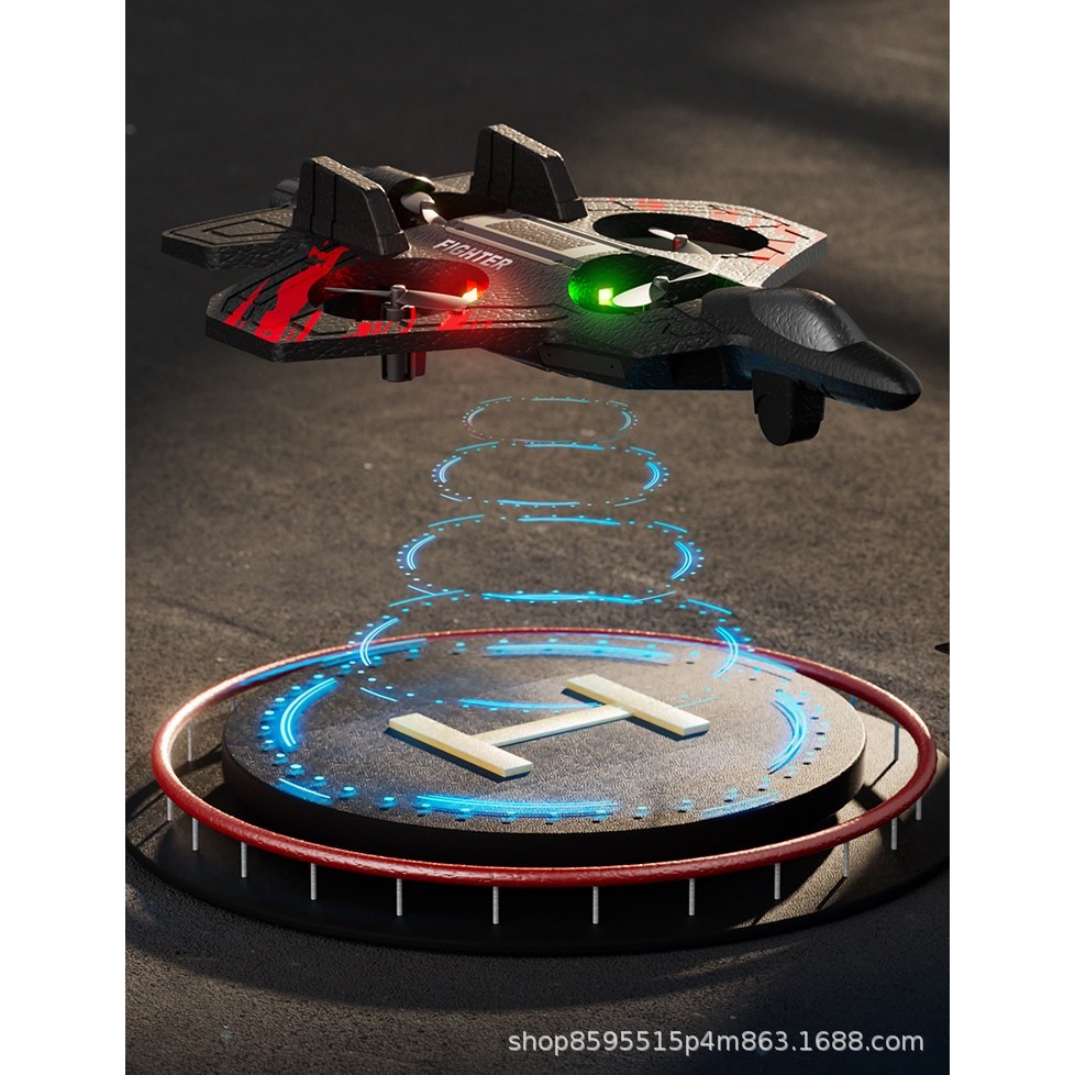 Jucarie Interactiva, Flippy, Aeronava de Lupta, din EVA, cu Telecomanda, Incarcare USB, +14 Ani, 25.5 x 18 x 5.2 cm, Negru-Rosu