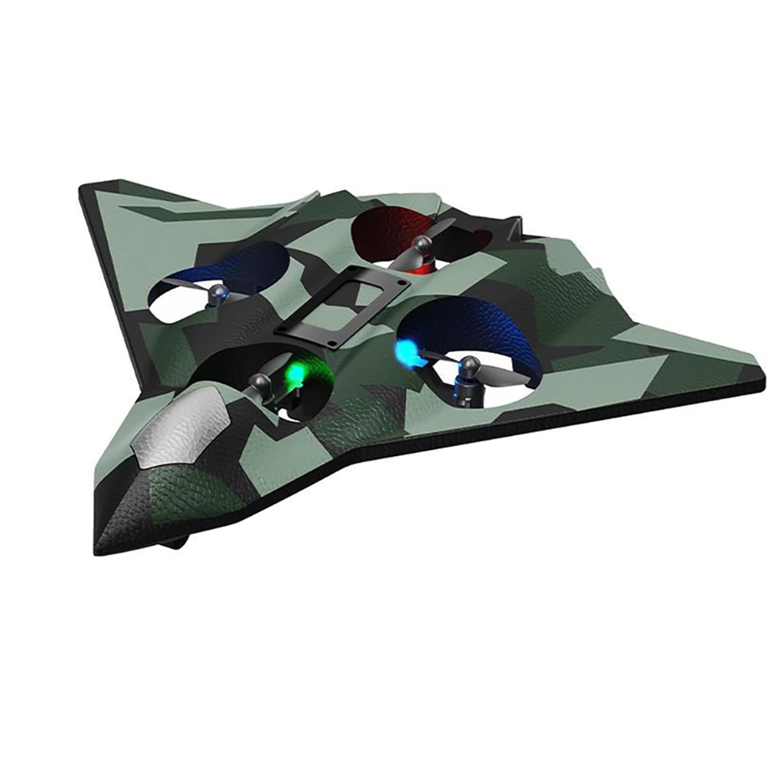 Jucarie Interactiva, Flippy, Aeronava de Lupta, din EVA, cu Telecomanda, Incarcare USB, +14 Ani, 24 x 25.5 x 4.2 cm, Model Army, Verde