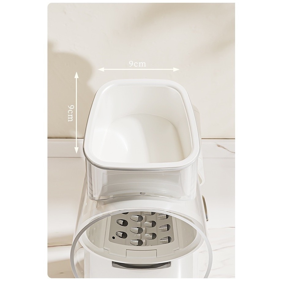 Razatoare Manuala, Flippy, Rotativa cu Manivela, 10 Lame Interschimbabile, Anti-Stropire, 27 x 13 x 13 cm, Turcoaz