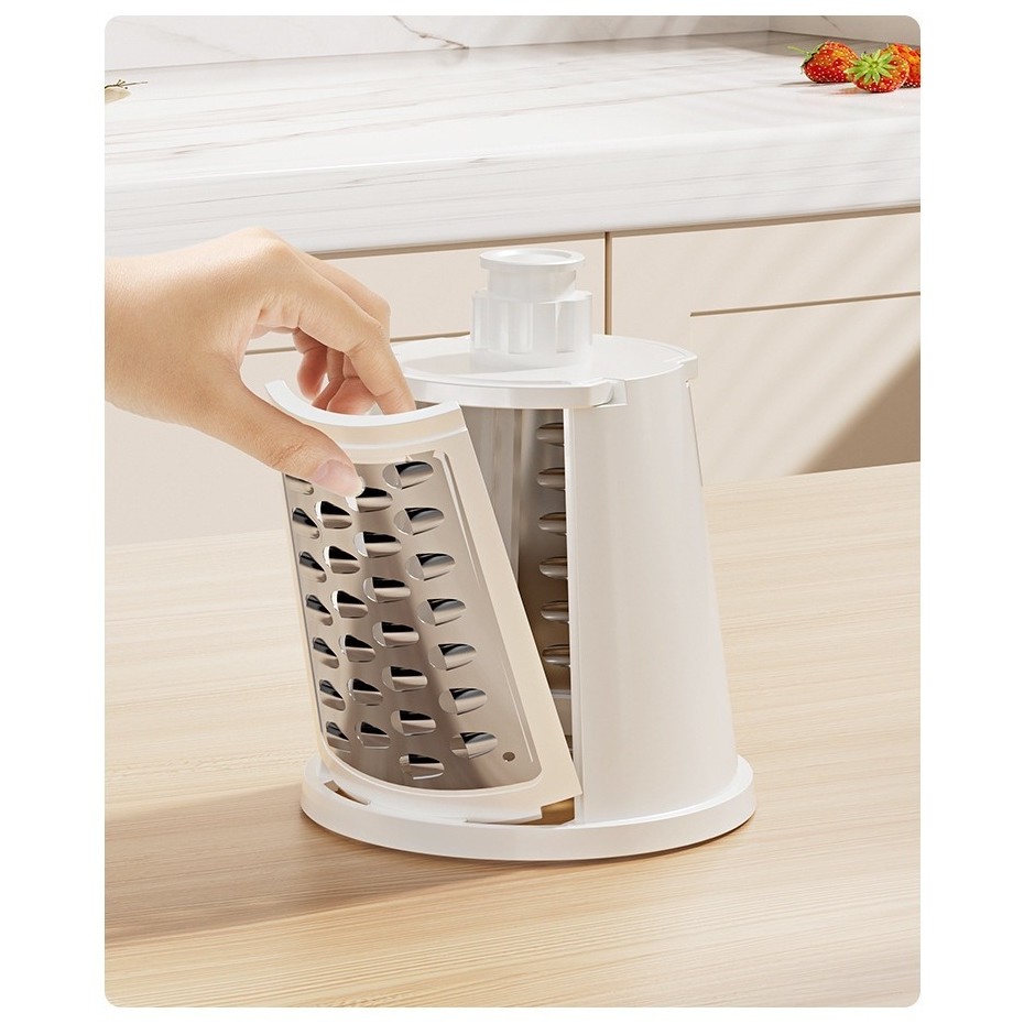 Razatoare Manuala, Flippy, Rotativa cu Manivela, 10 Lame Interschimbabile, Anti-Stropire, 27 x 13 x 13 cm, Turcoaz