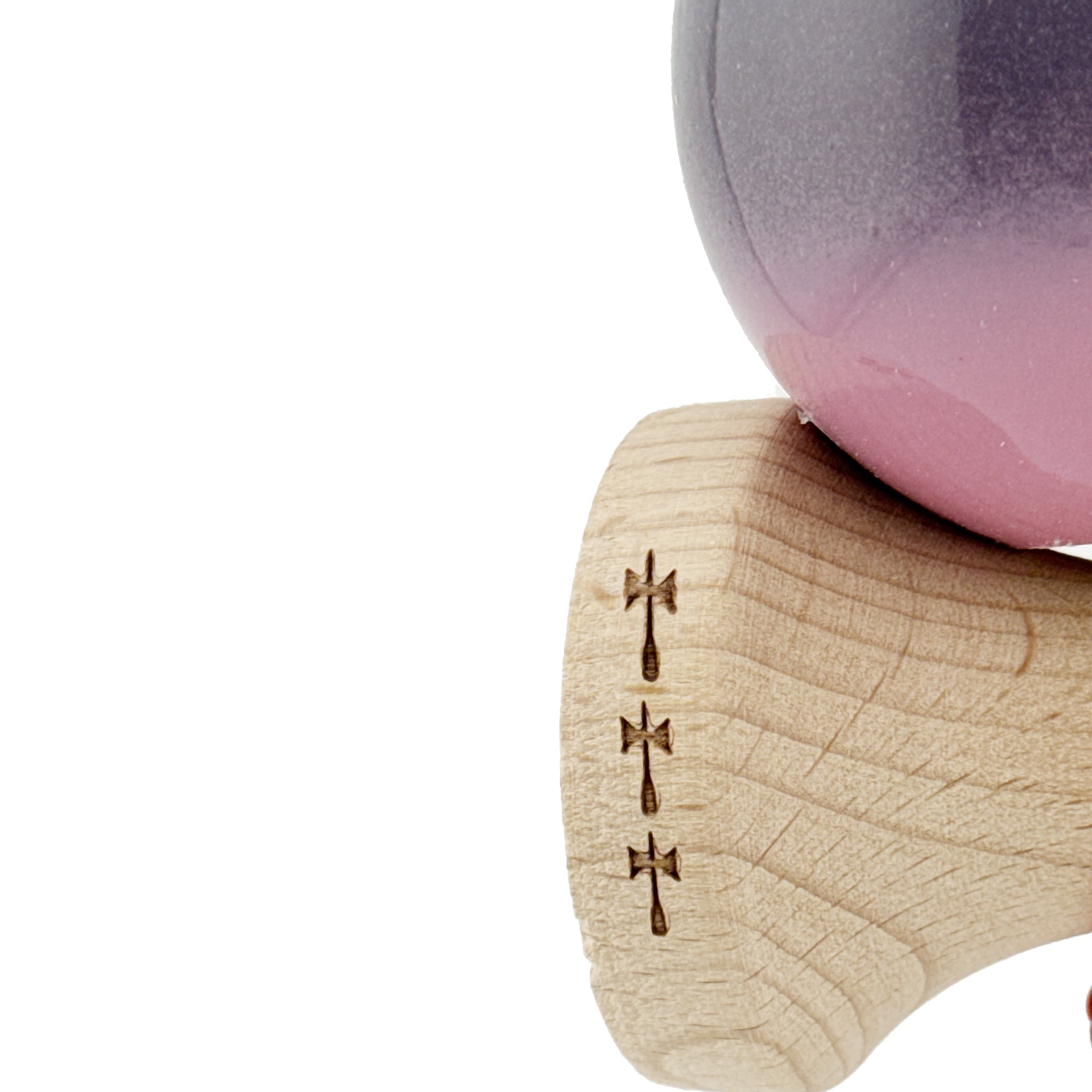 Kendama X Originala, Profesionala, Flippy, Big Cups V2, Super Sticky Cupe Mari, Rulment Metalic cu Ata 55 cm, Albastru Deschis/Mov/Roz