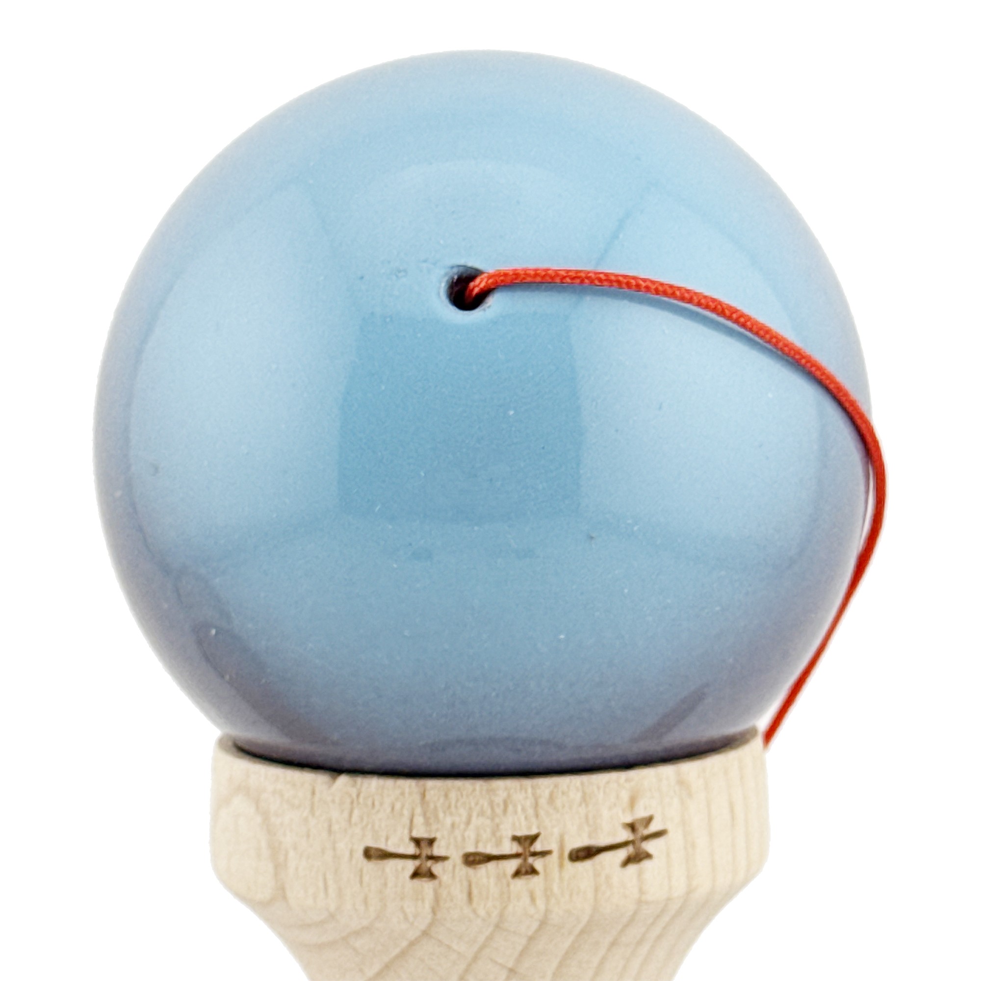 Kendama X Originala, Profesionala, Flippy, Big Cups V2, Super Sticky Cupe Mari, Rulment Metalic cu Ata 55 cm, Albastru Deschis/Mov/Roz