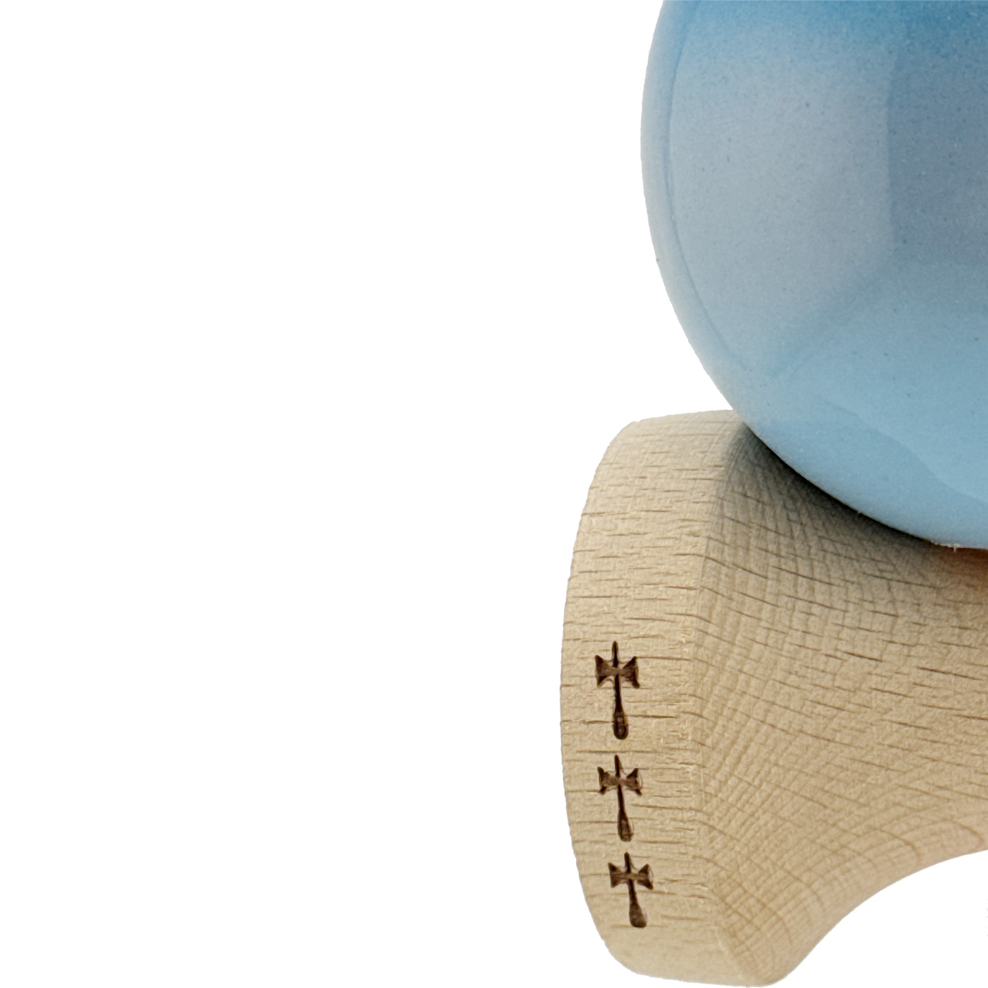 Kendama X Originala, Profesionala, Flippy, Big Cups V2, Super Sticky Cupe Mari, Rulment Metalic cu Ata 55 cm, Albastru/Gri/Bleu