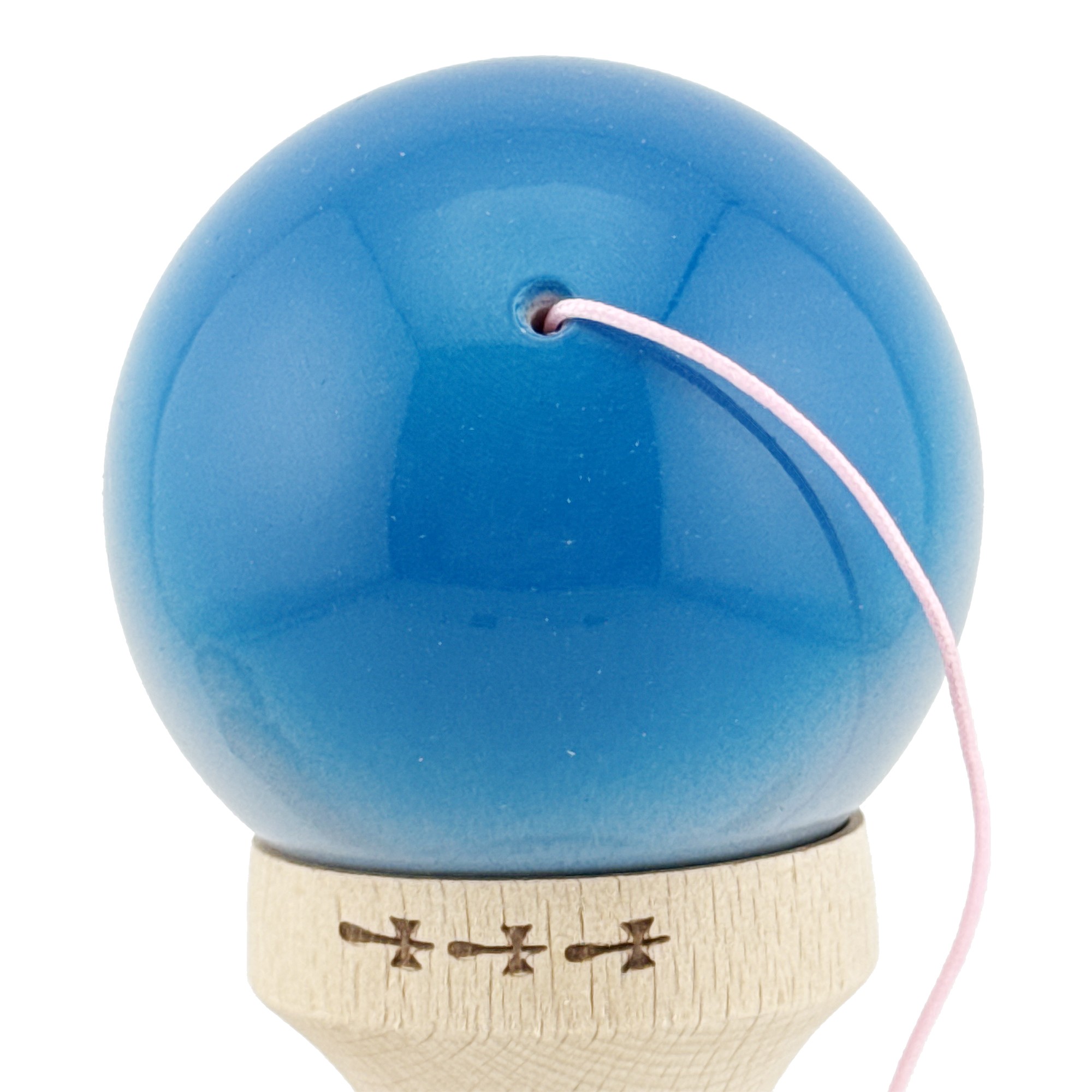 Kendama X Originala, Profesionala, Flippy, Big Cups V2, Super Sticky Cupe Mari, Rulment Metalic cu Ata 55 cm, Albastru/Gri/Bleu