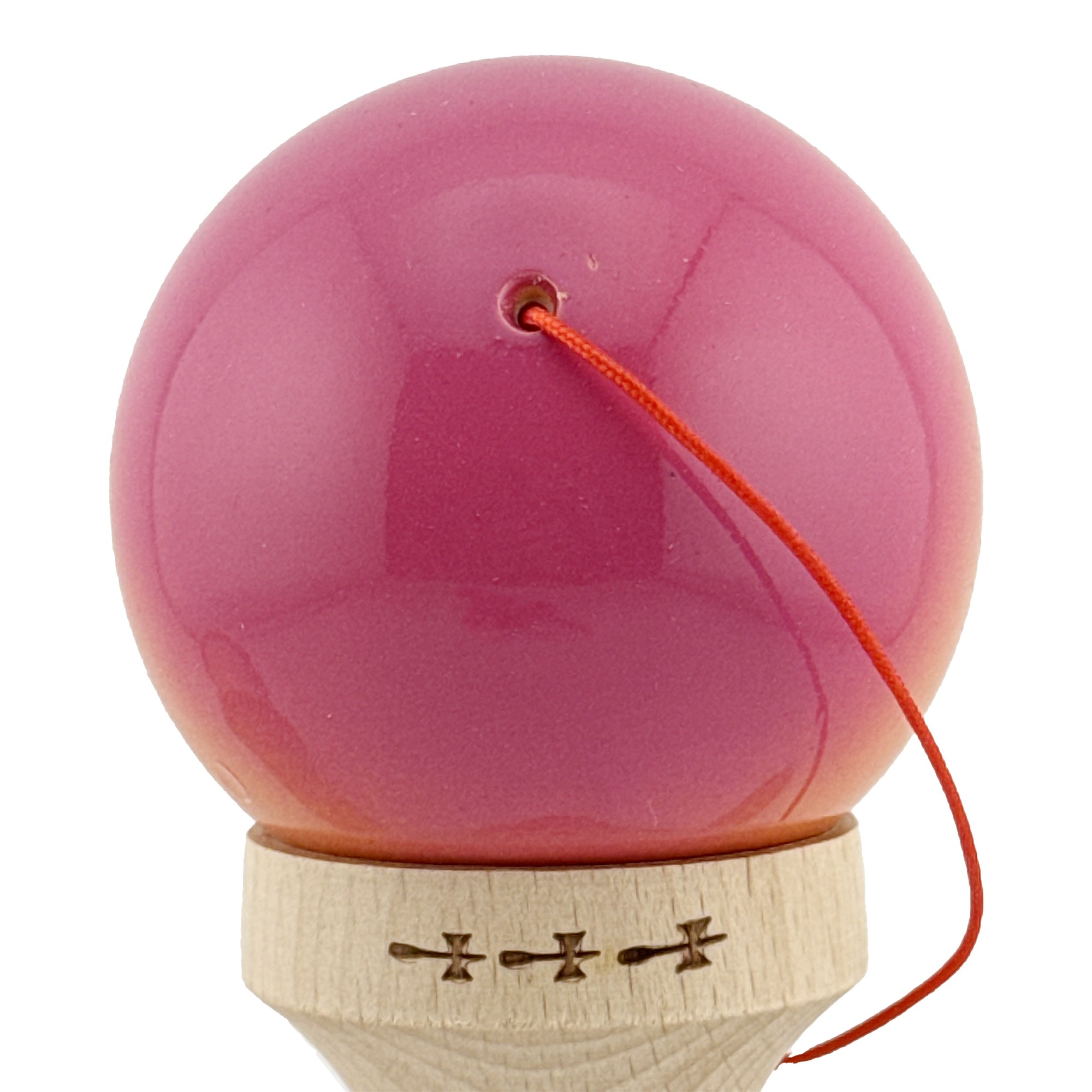 Kendama X Originala, Profesionala, Flippy, Big Cups V2, Super Sticky Cupe Mari, Rulment Metalic cu Ata 55 cm, Roz/Portocaliu/Galben