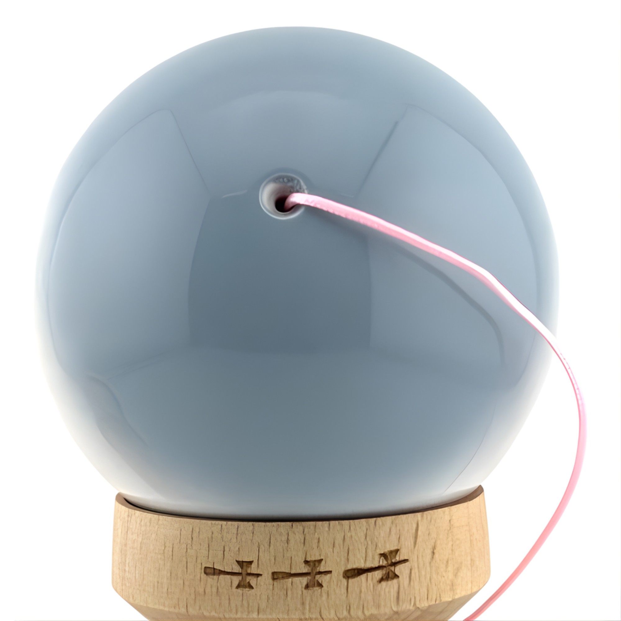 Kendama X Originala, Profesionala, Flippy, Big Cups V2, Super Sticky Cupe Mari, Rulment Metalic cu Ata 55 cm, Gradient Roz/Alb/Gri