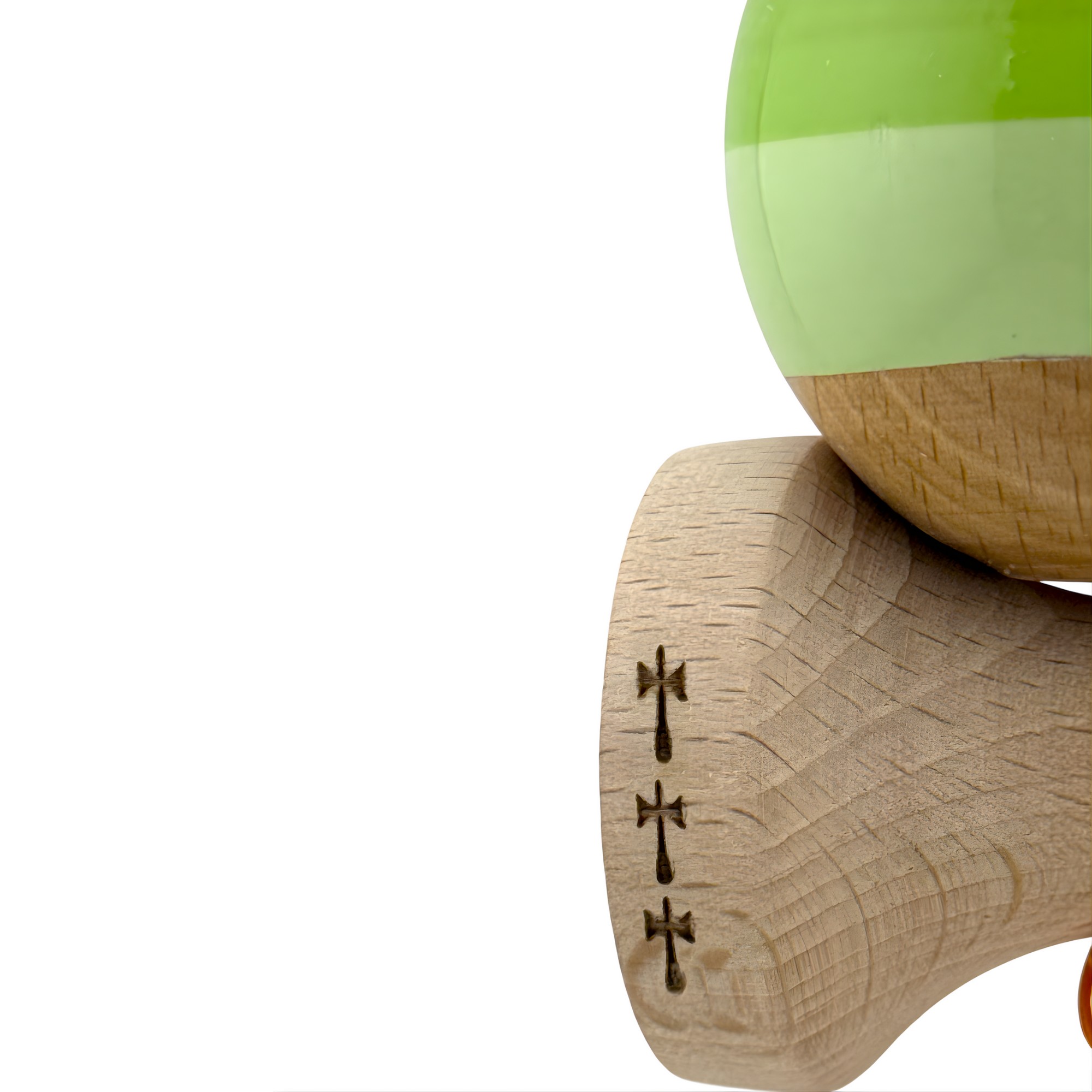 Kendama X Originala, Profesionala, Flippy, Big Cups V2, Super Sticky Legendary Cupe Mari, Rulment Metalic cu Ata 55 cm, Verde Mix