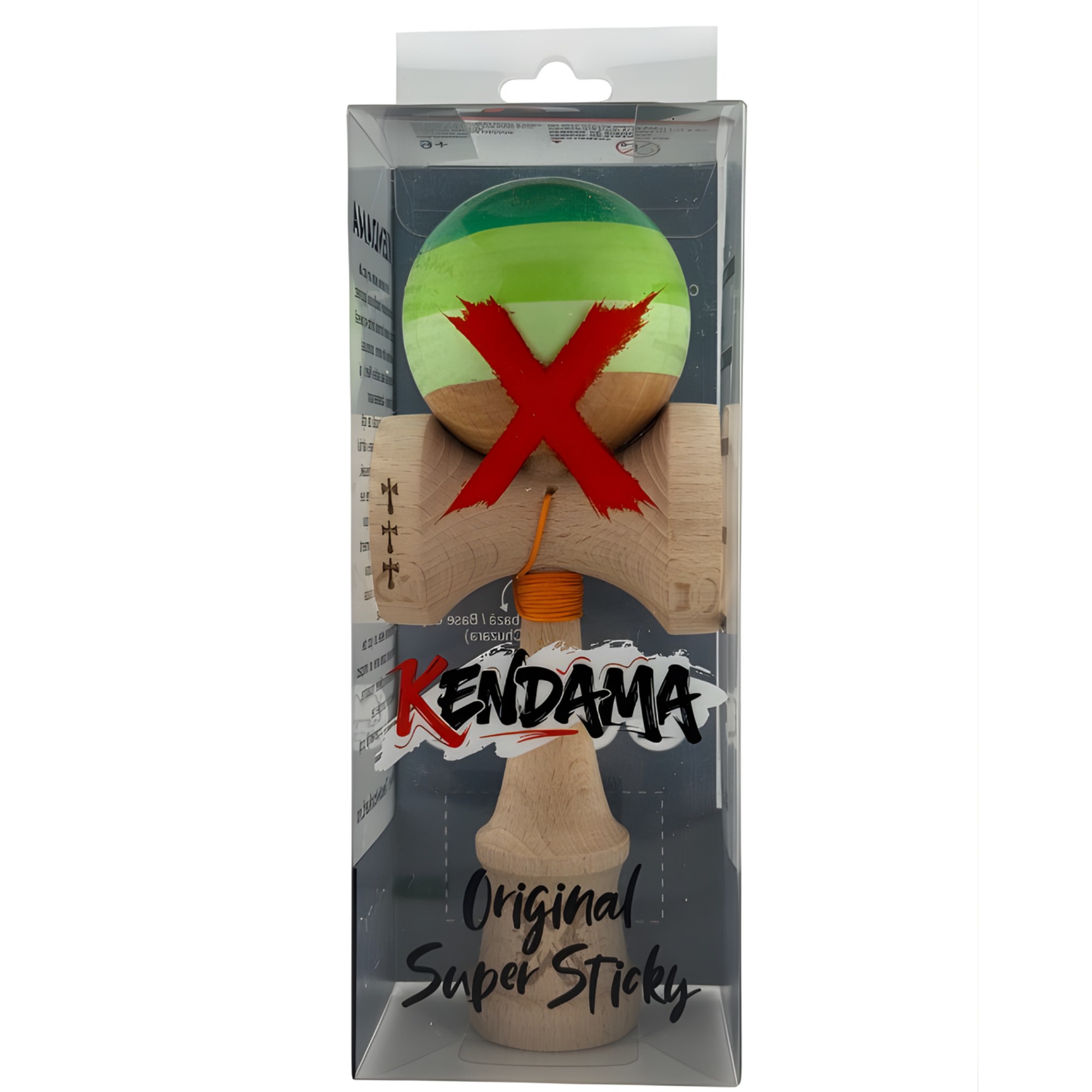 Kendama X Originala, Profesionala, Flippy, Big Cups V2, Super Sticky Legendary Cupe Mari, Rulment Metalic cu Ata 55 cm, Verde Mix