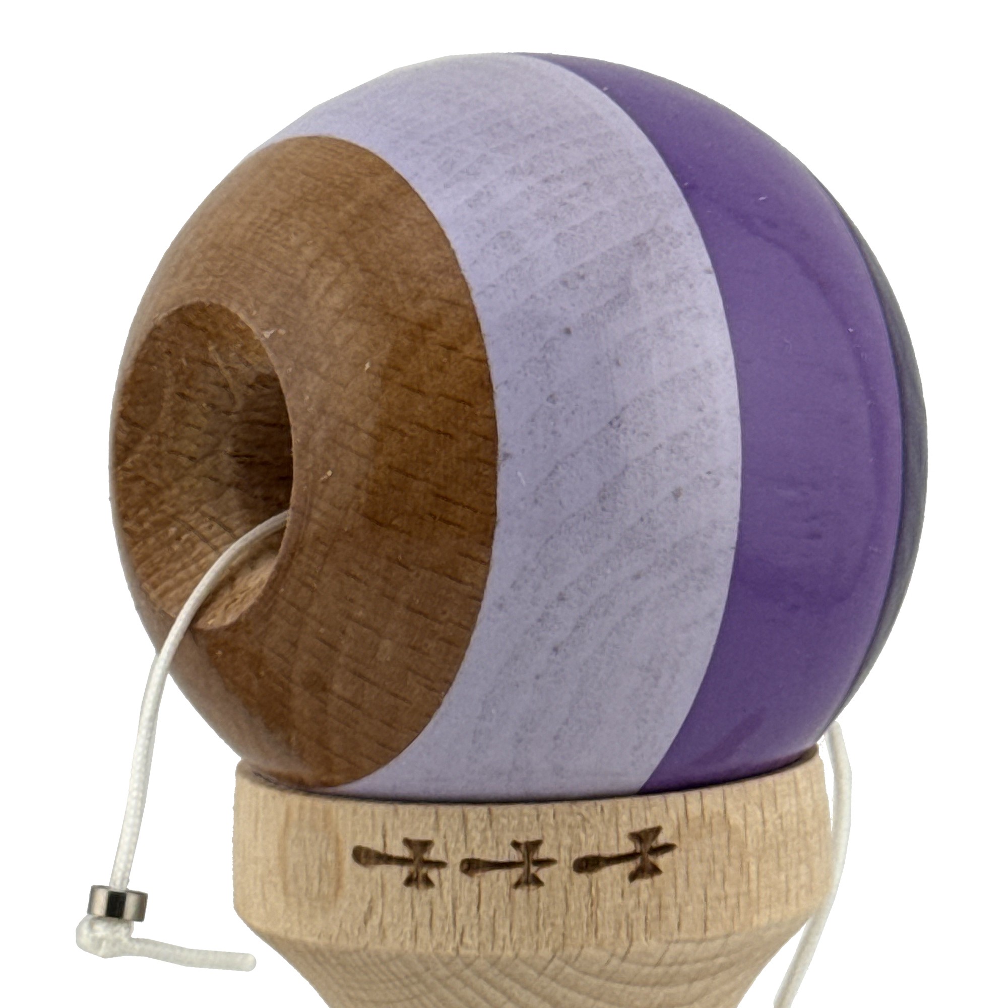 Kendama X Originala, Profesionala, Flippy, Big Cups V2, Super Sticky Legendary Cupe Mari, Rulment Metalic cu Ata 55 cm, Purpuriu/Mov/Lila