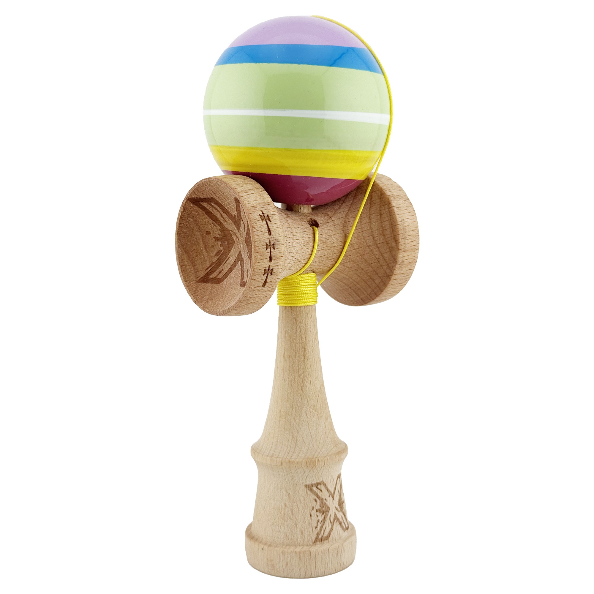 Kendama X SPECTRUM Originala, Profesionala, Flippy, Big Cups V2, Super Sticky Legendary Cupe Mari, Rulment Metalic cu Ata 55 cm, Multicolor