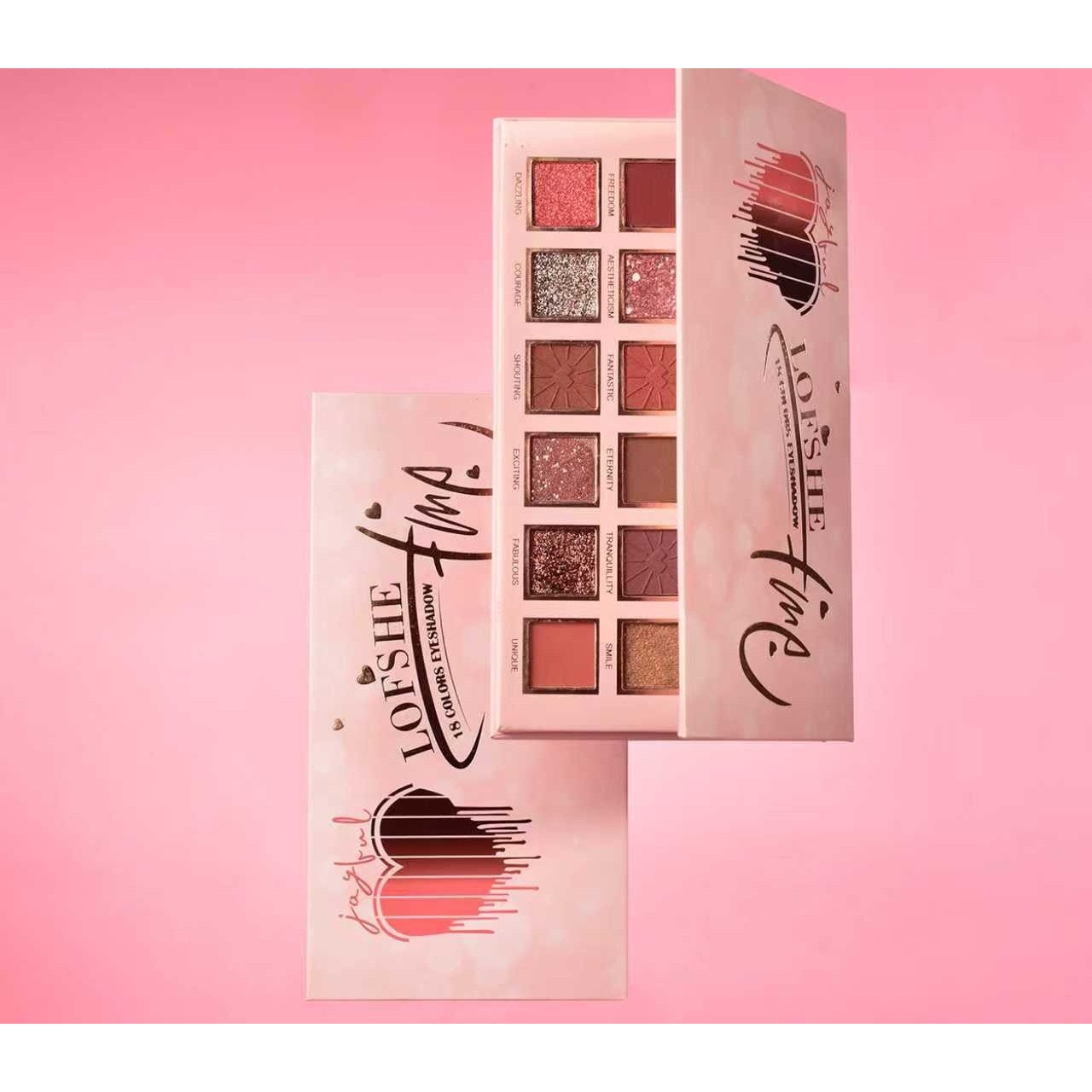 Paleta de Machiaj, Lofshe, 18 Farduri de Pleoape, Mate si Sidefate, Multicolor