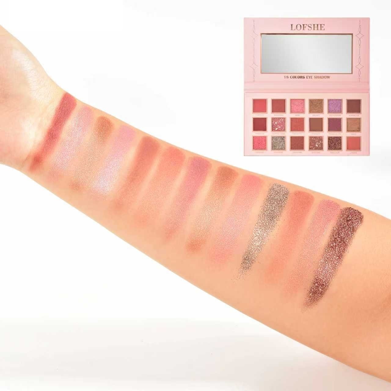 Paleta de Machiaj, Lofshe, 18 Farduri de Pleoape, Mate si Sidefate, Multicolor