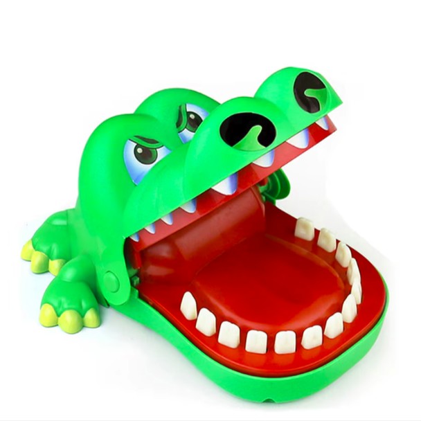 Jucarii, Copii & Bebe - Jucarie interactiva Crocodil Dentist, Flippy, Joc de Grup/Familie, 13 Dinti, Extra Big 21 x 14.5 x 11 cm, Verde