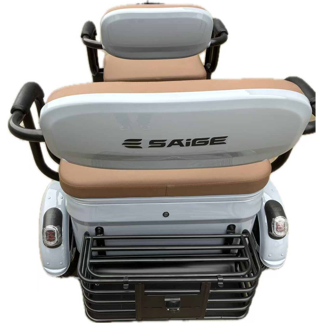 Triciclu Electric V6, Saige, Fara Permis, cu Doua Locuri, Motor 1800W, Baterie 72V24Ah, Autonomie 60km, 220x88x105 cm, Viteza Maxima 25km/h, Gri