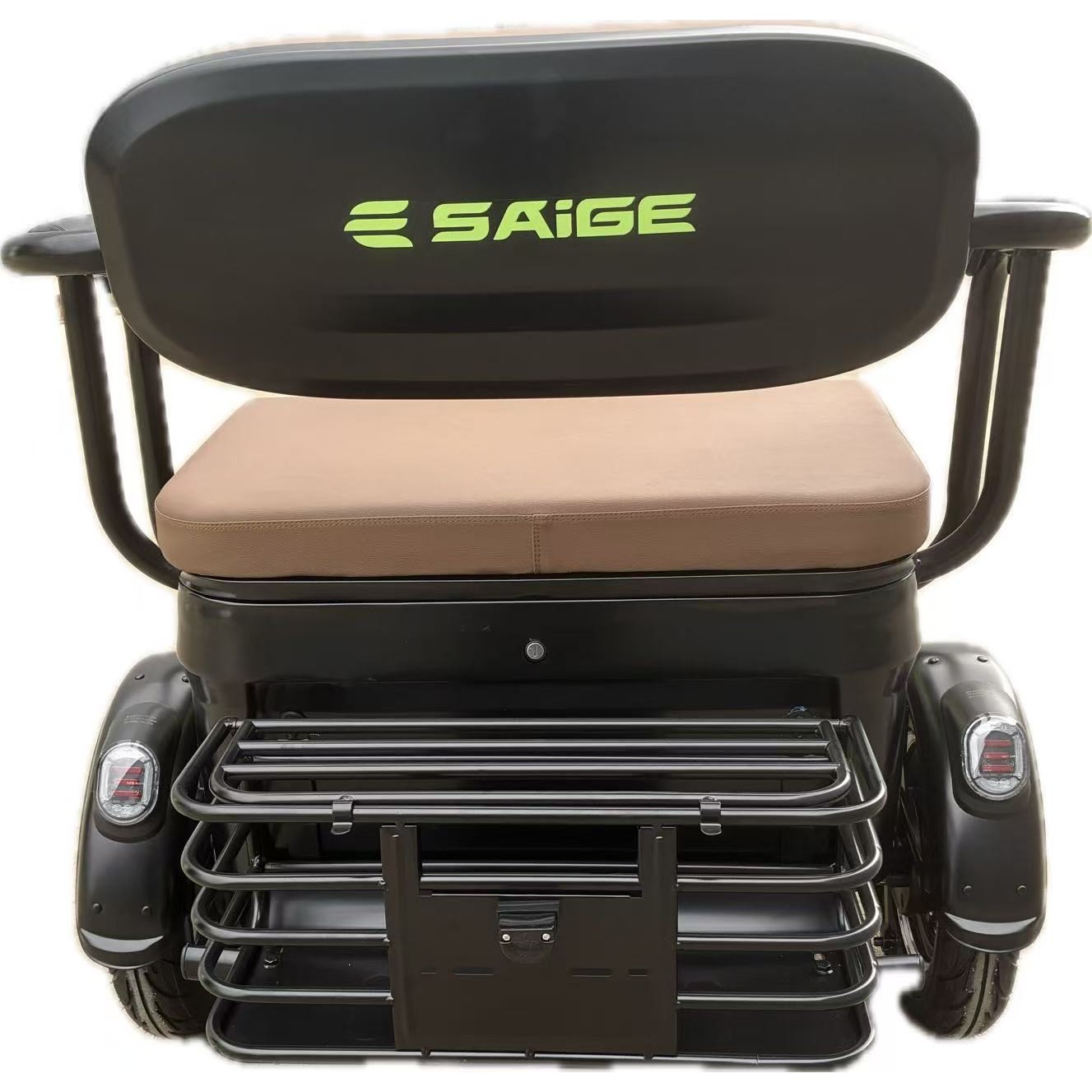 Triciclu Electric V6, Saige, Fara Permis, cu Doua Locuri, Motor 1800W, Baterie 72V24Ah, Autonomie 60km, 220x88x105 cm, Viteza Maxima 25km/h, Negru