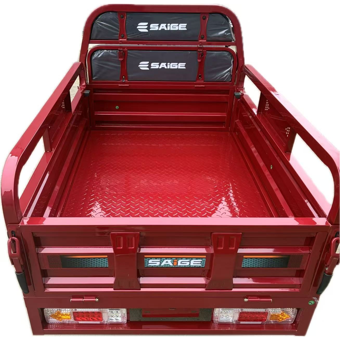 Triciclu Electic de Marfa Chuanqi, Saige, Fara Permis, Motor 1600W, Baterie 72V32Ah, Autonomie 60km, 250x88x115 cm, Viteza Maxima 25km/h, Rosu