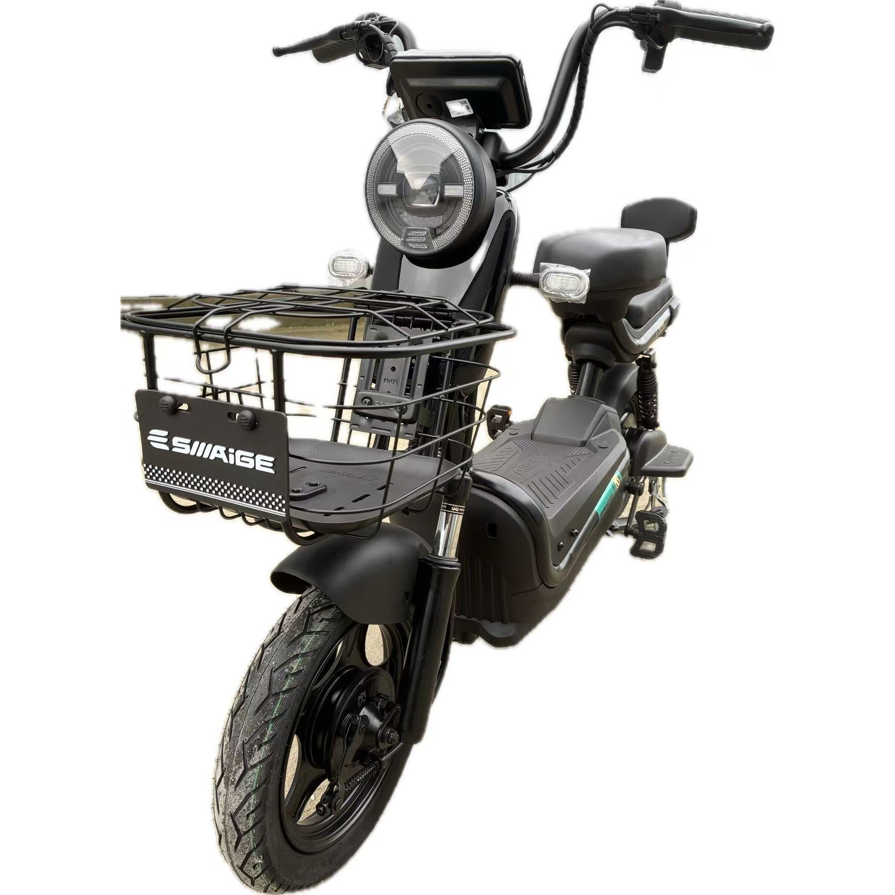 Scuter Electric KG, Saige, Fara Permis, Motor 500W, Baterie 48V20Ah, Autonomie 60km, 153x40x85 cm, Viteza Maxima 25km/h, Negru