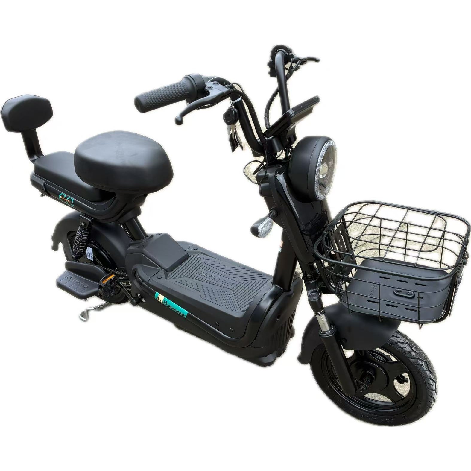Scuter Electric KG, Saige, Fara Permis, Motor 500W, Baterie 48V20Ah, Autonomie 60km, 153x40x85 cm, Viteza Maxima 25km/h, Negru
