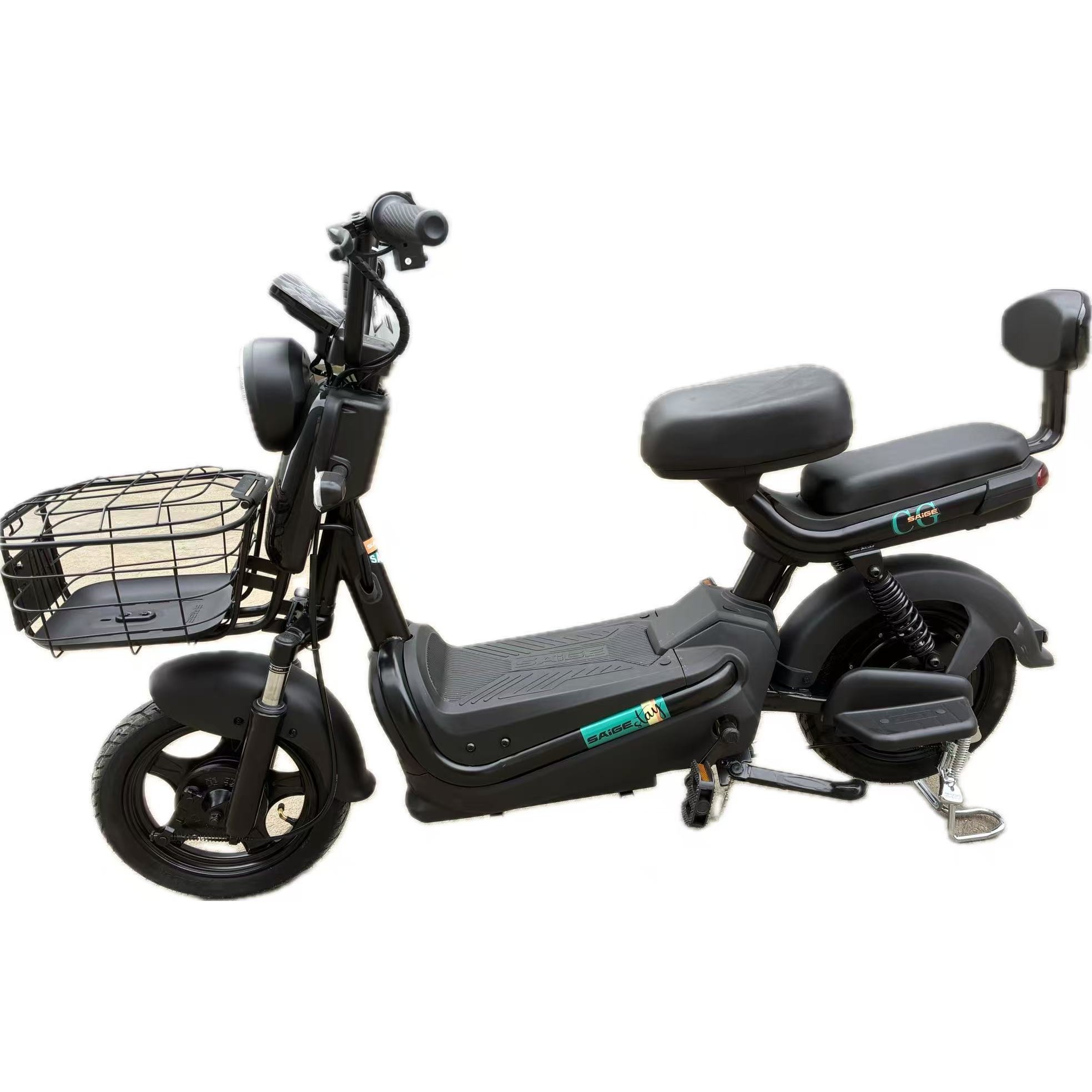 Scuter Electric KG, Saige, Fara Permis, Motor 500W, Baterie 48V20Ah, Autonomie 60km, 153x40x85 cm, Viteza Maxima 25km/h, Negru