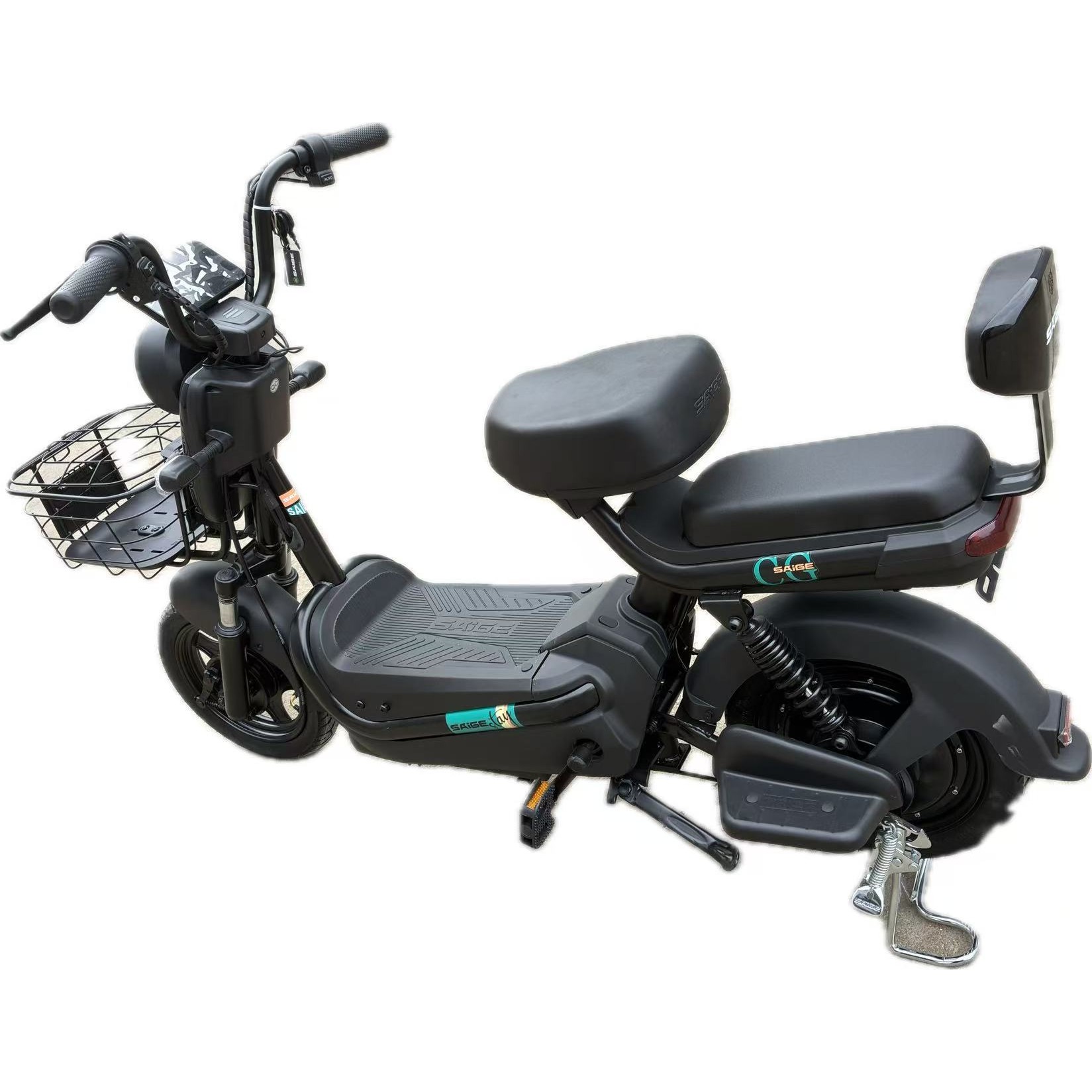 Scuter Electric KG, Saige, Fara Permis, Motor 500W, Baterie 48V20Ah, Autonomie 60km, 153x40x85 cm, Viteza Maxima 25km/h, Negru